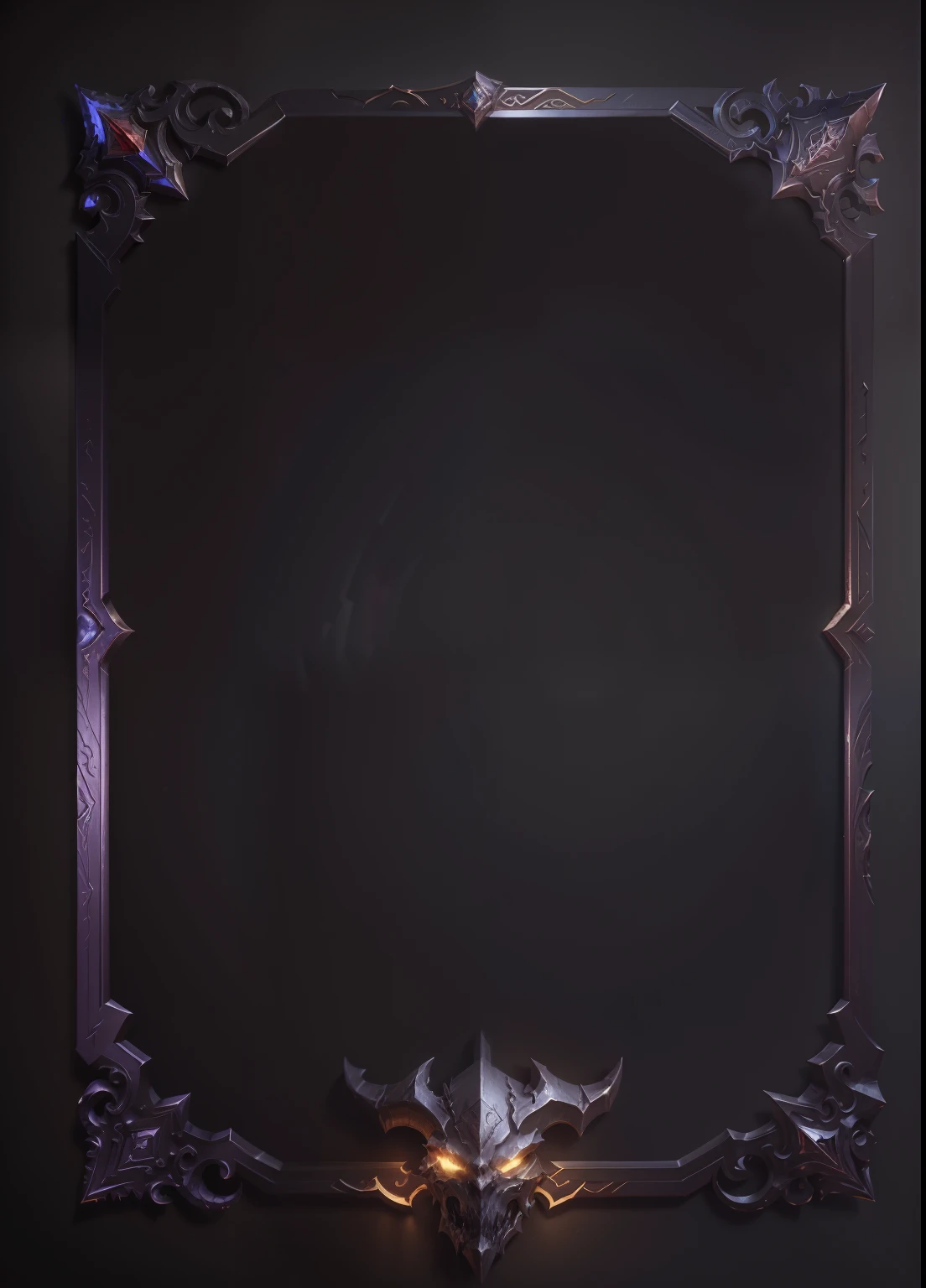 ornate borders + concept art, cyborg frame concept, game overlay, 8k hd wallpaperjpeg artifact, 8 k hd wallpaperjpeg artifact, warcraft blizzard weapon art,Demon Head, Dragon Wrap, card frame, Metal, Diablo concept, Blizzard concept, game concept design,(Do not appear characters related),(white background),(Clear outline),3D3ax