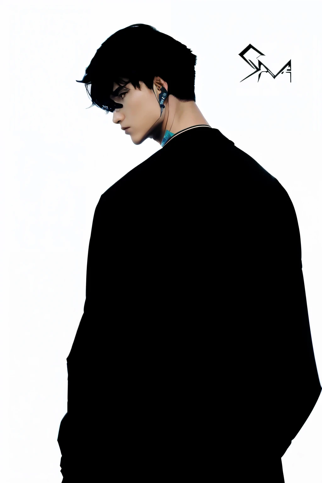 1boy, anime, handsome, short hair, black hair, dark aura, holding knife, serious face, detailed, masterpiece, ultraHD, 8K