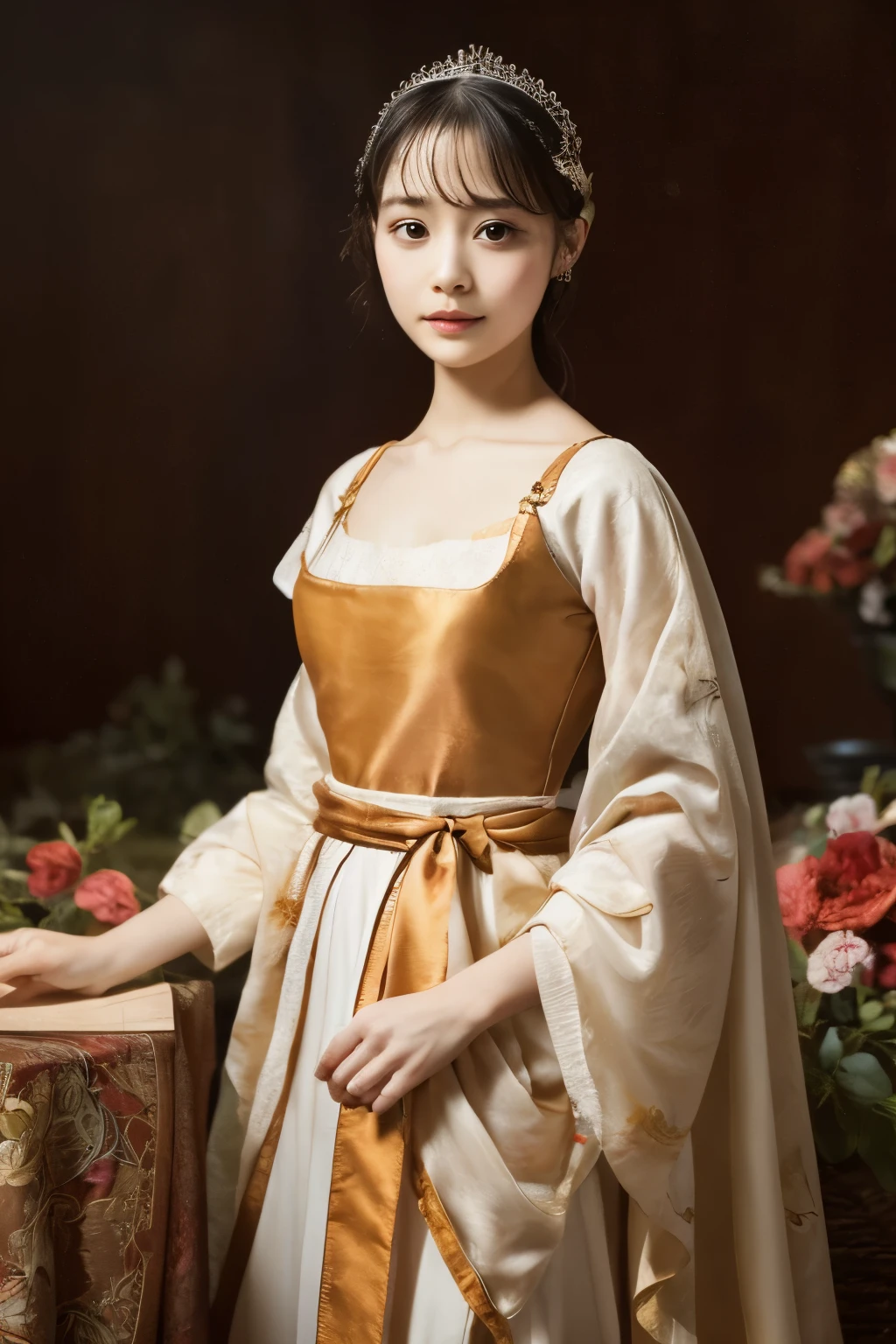 1 girl, (full body), unknown , fine clothes, (delicate illustrations:1.4),(table top:1.0), (highest quality:1.4), (超A high resolution:1.2), (realistic:1.4), (8K, Raw photo:1.2), (soft focus:1.4), (sharp focus:1.4), (renaissance art:1.4), detailed beautiful face, fire emblem echoes, At the end of the land