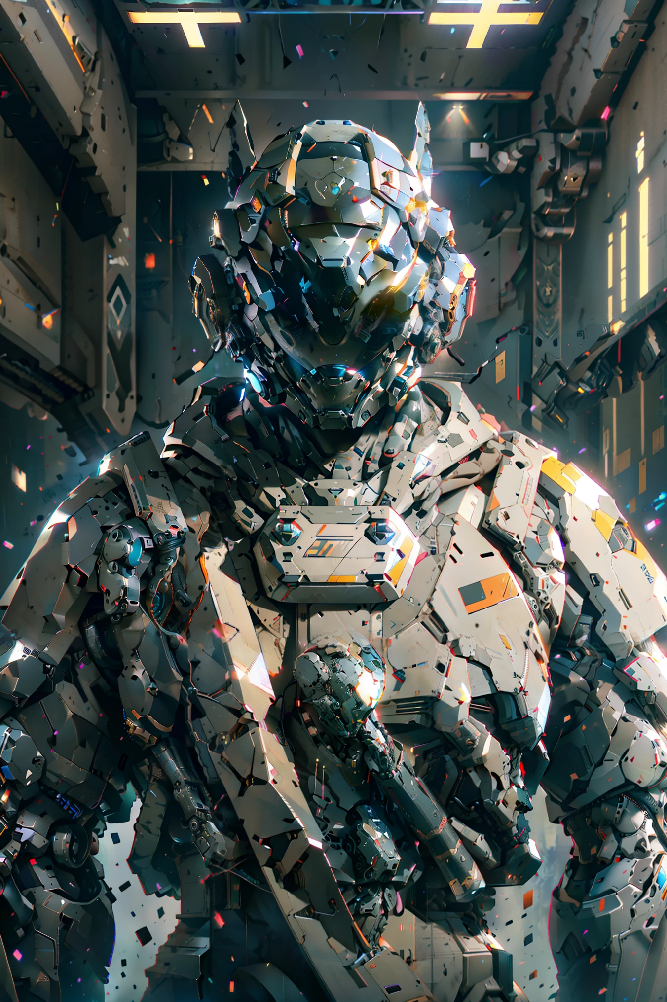 official art, potrait, unity 8k wallpaper, ultra detailed, aesthetic, masterpiece, best quality, hyperrealistic and intricate detail, ((portrait of a military nousr robot)), warframe, ((full robot helmet)), character design, ((detailed helmet)), in the style of dieter rams and boston dynamics, robot, highly detailed, intricate details, (symmetrical), digital 3d, hard surface, real-time, vfx, volumetric lighting, ambient light, ultra hd, hdr, uhd, depth of field, macro shot, diffused background,