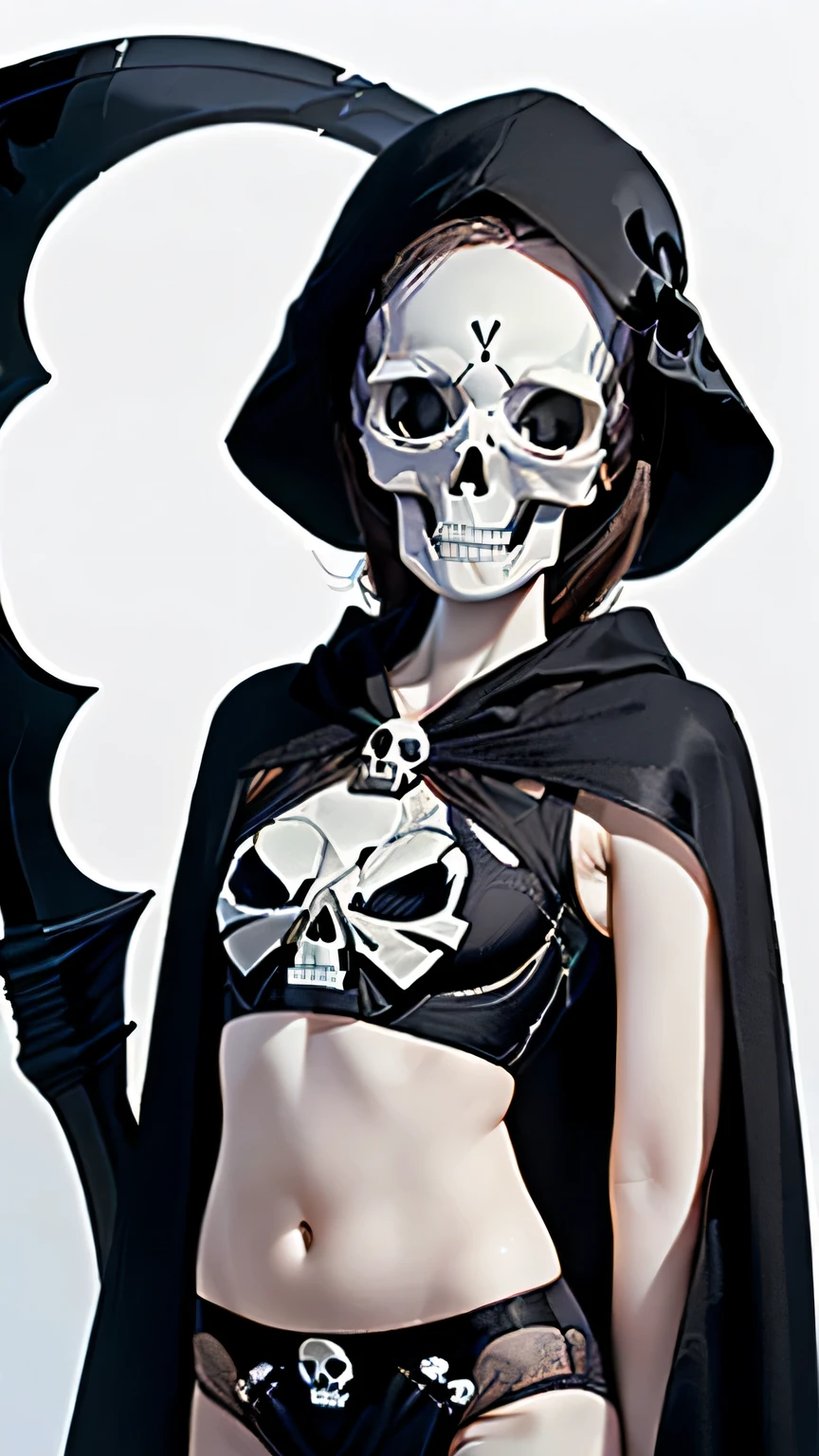 score_9, score_8_up, score_7_up, rating_explicit, source_anime, ghost mask, full body ,white and purple Bright aura, , sexy pose