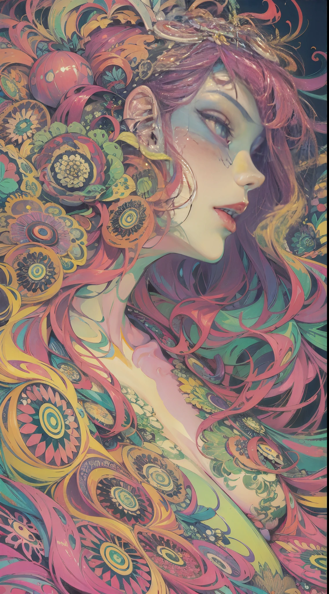 NSFW, Seductive psychedelic horror, nipples, Trippy Hentai, body horror, having sex, real breasts, surreal Sex, LSD trip, sensual, psychedelic vaginal sex, vaginal penetration, provocative, very colorful, glowing