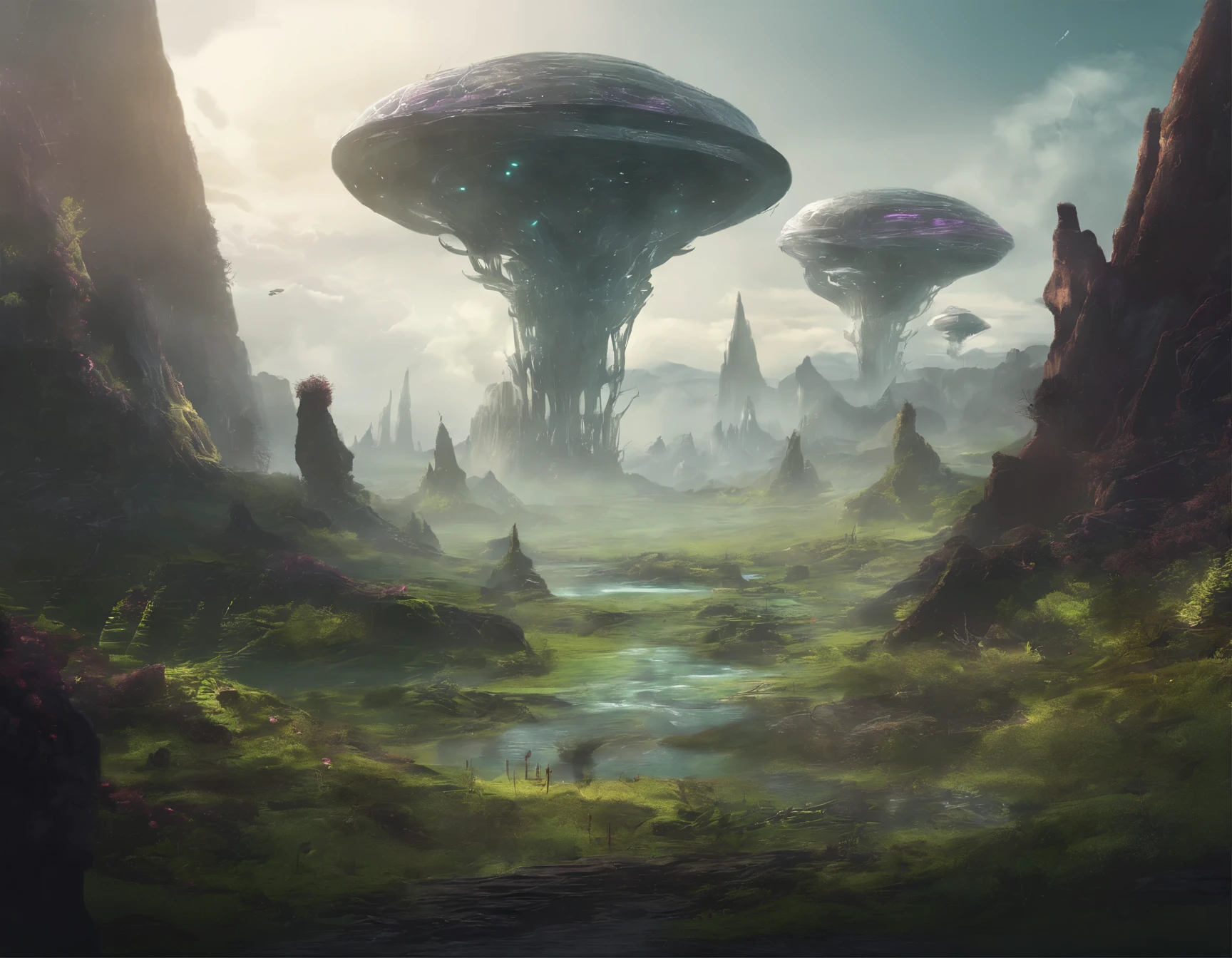 Alien landscapes, strange scenery, strange creatures, unusual plants