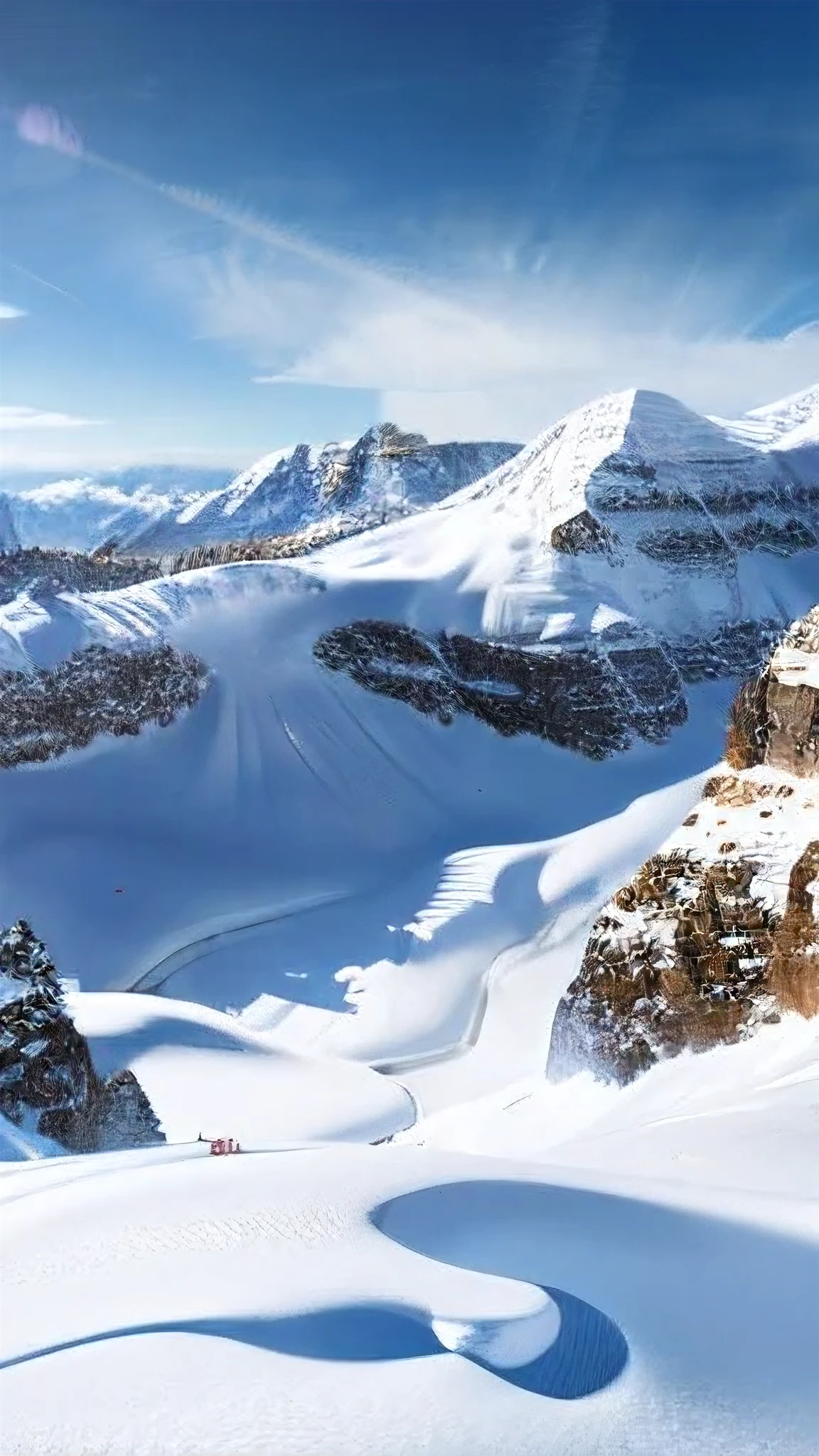 best quality, illustration, super detailed, Exquisite details, high resolution, 8k wallpaper, Snow,Thick snow,There are snow mountains in the distance,Snow上有Happy Birthday to sherry的字。