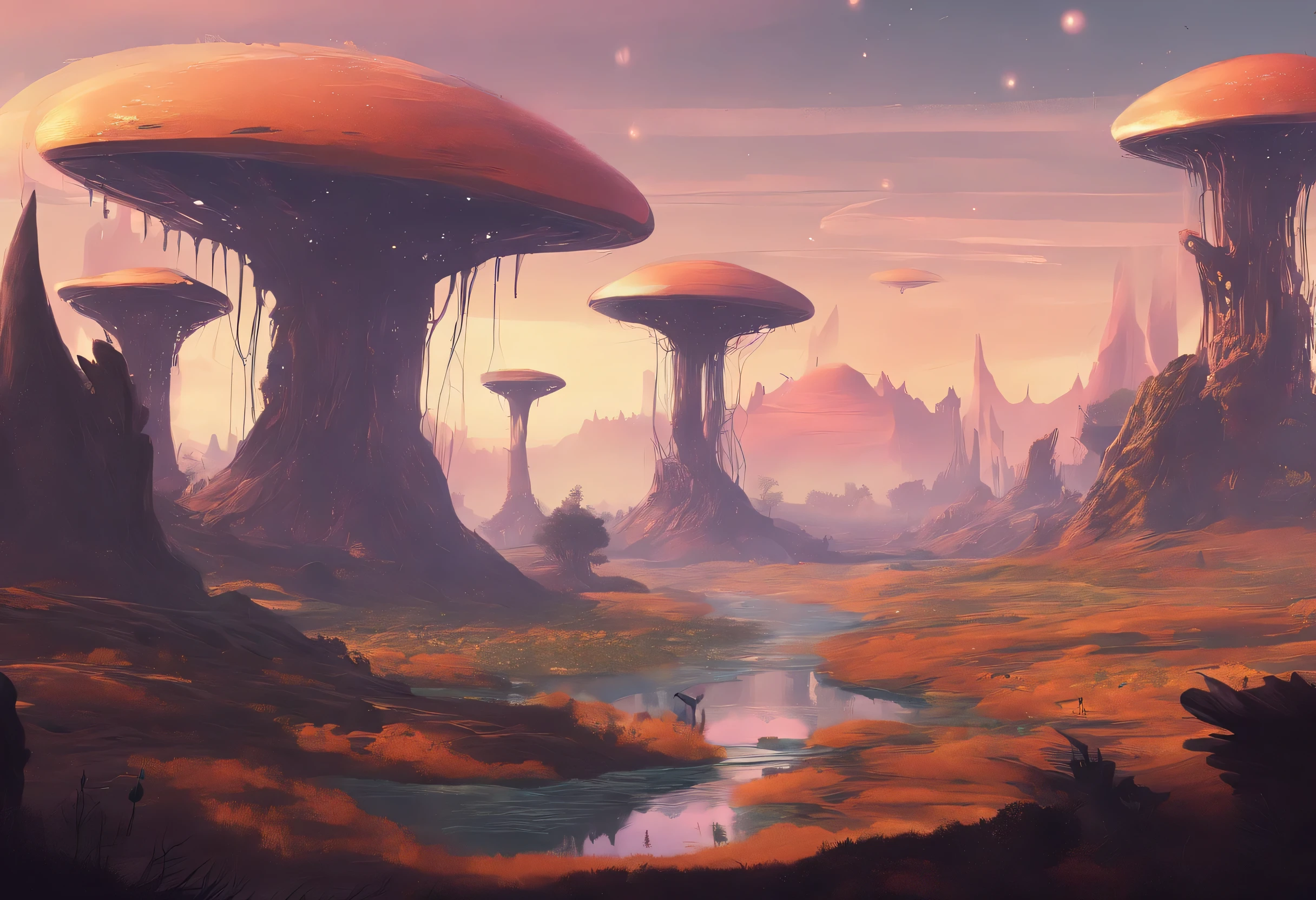 Alien landscapes, strange scenery, strange creatures, unusual plants