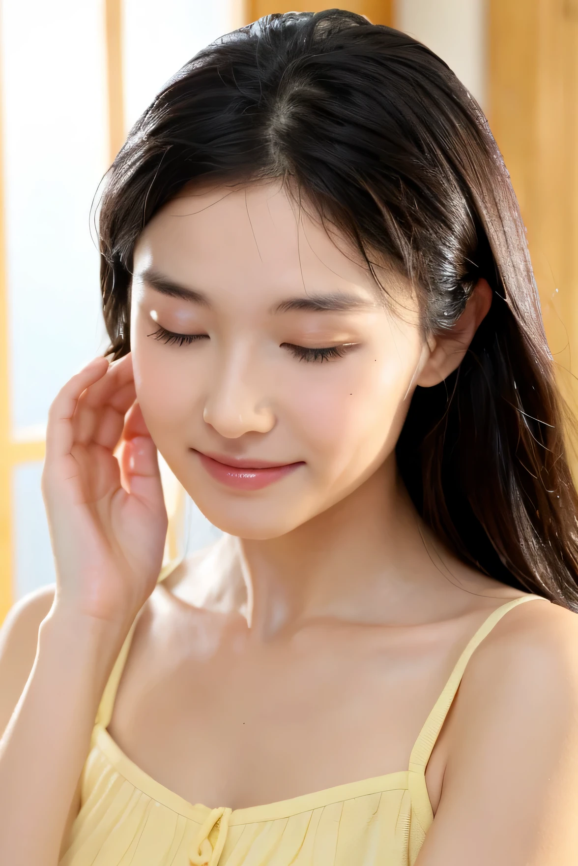 ((highest quality)), ((masterpiece)), (be familiar with), perfect face
((Bubble)),((soap)),((woman washing her face))