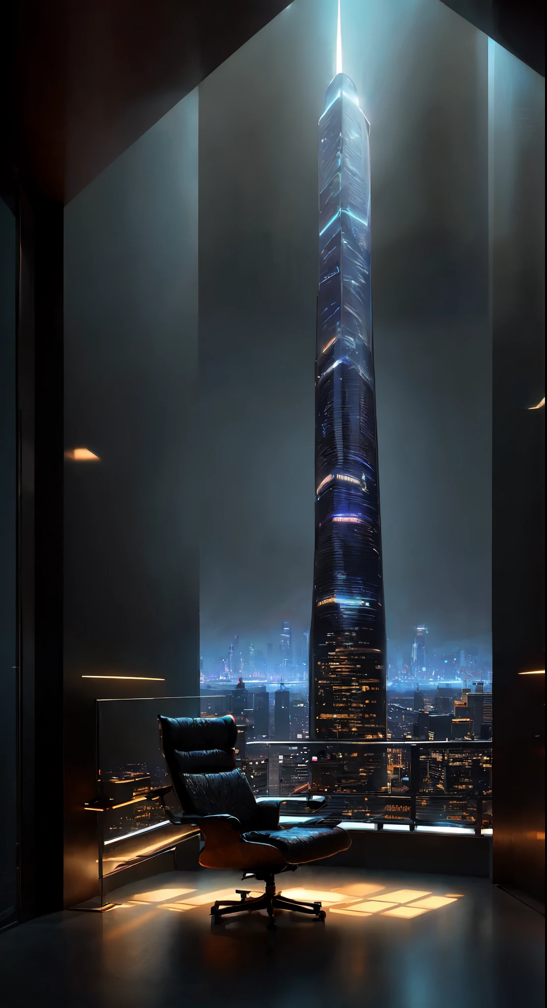 a skyscraper office in the big city, the cyborg man sits in a luxurious chair, heavy man boots, high quality, absurdres, masterpiece, beautiful, intricate details, 1/2 body crop, slim body, beautiful figure, magnificent anatomy, (intricate details:1.12), HDR, (intricate details, hyper-detailing:1.15), (natural skin textures, hyper realisitc, soft light, Sharp:1.2)