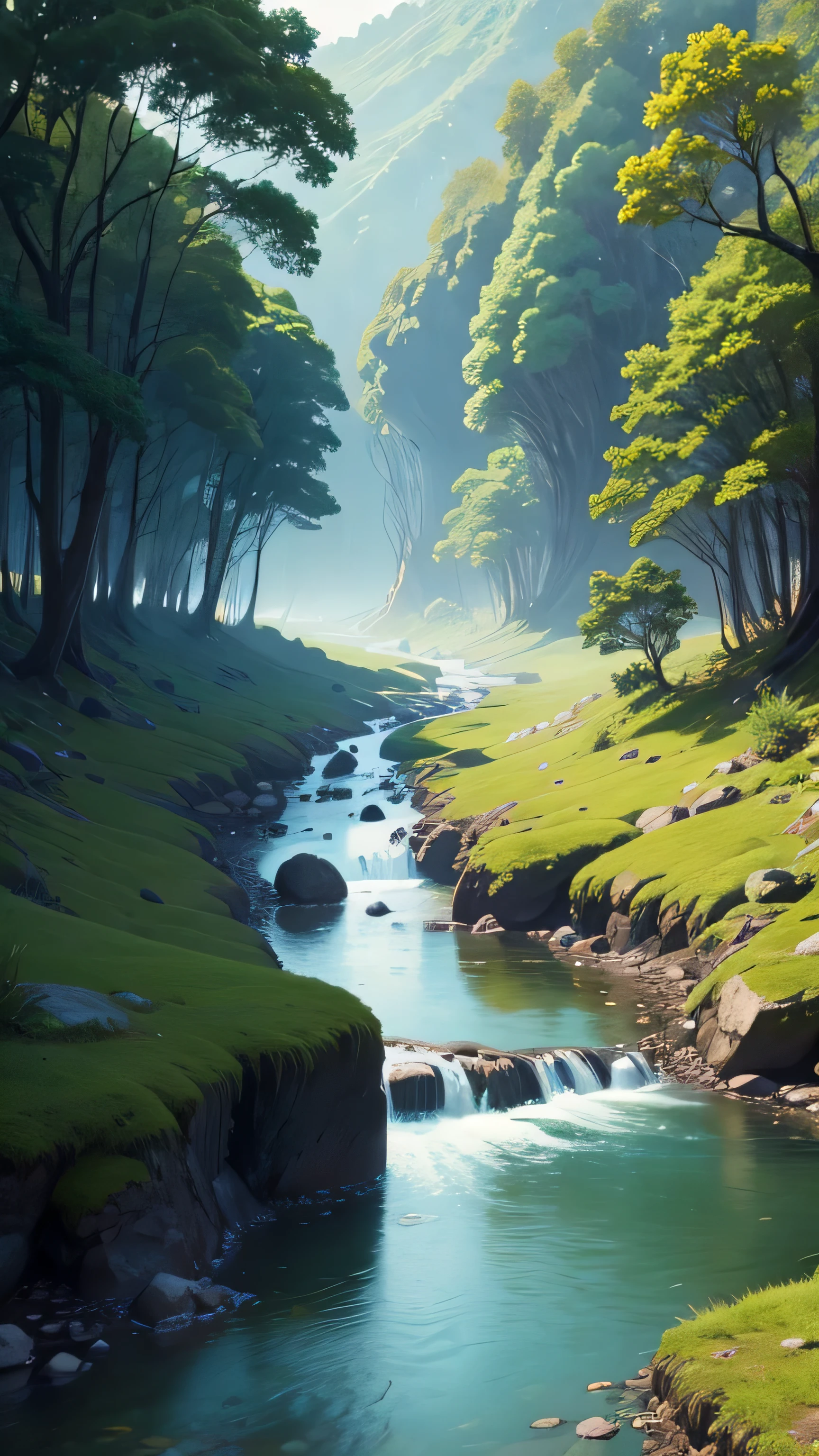 healthy ecosystem, with river high resolution, 8k