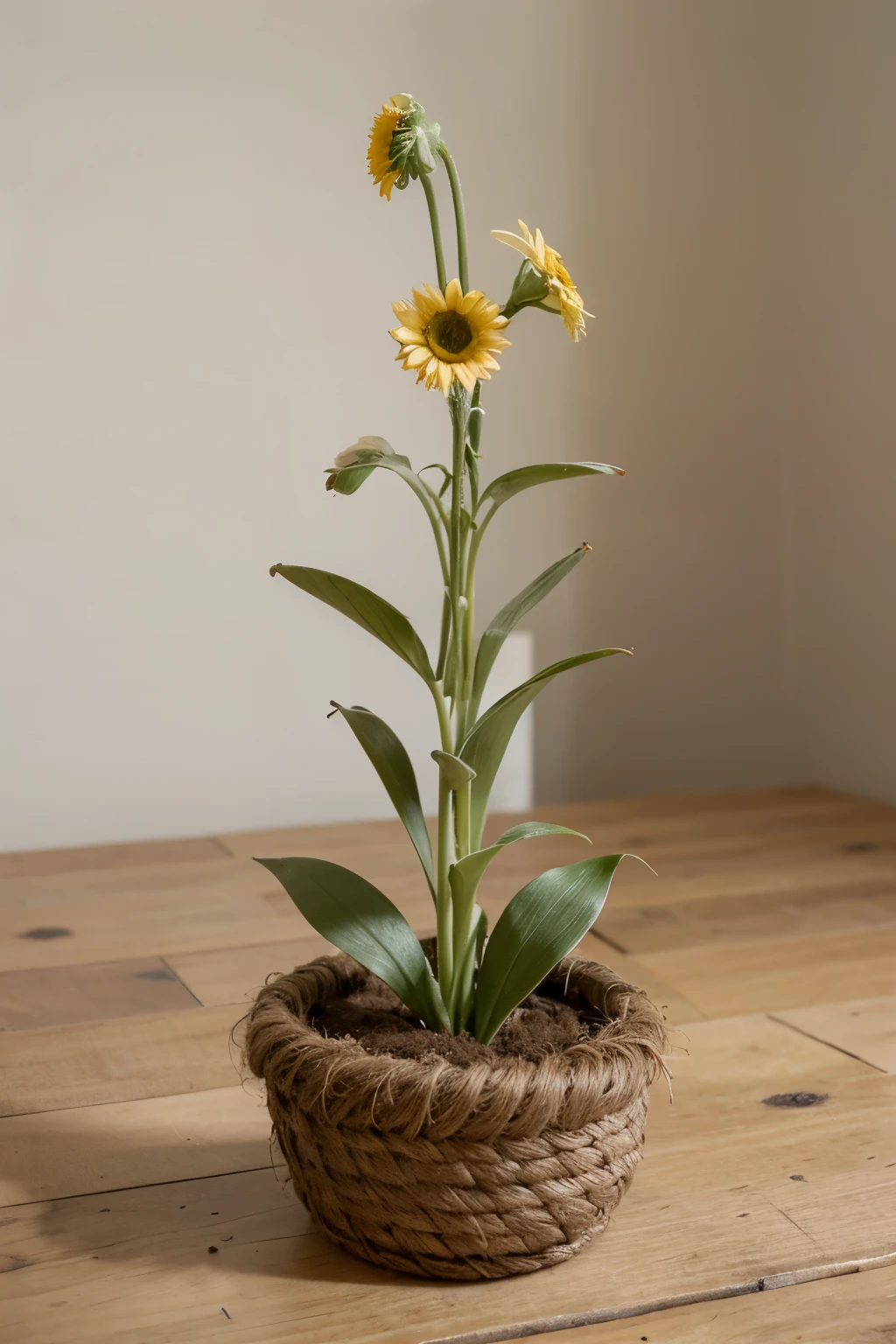 ((Mejor calidad)), ((obra maestra)), (detallado), Ramo de Girasoles y Tulipanes blancos y amarillos