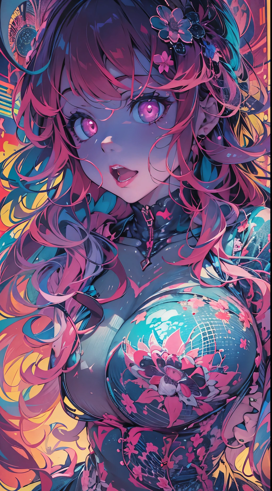 NSFW, Seductive psychedelic horror, nipples, Trippy Hentai, body horror, having sex, real breasts, surreal Sex, LSD trip, sensual, psychedelic sex, provocative, very colorful, glowing
