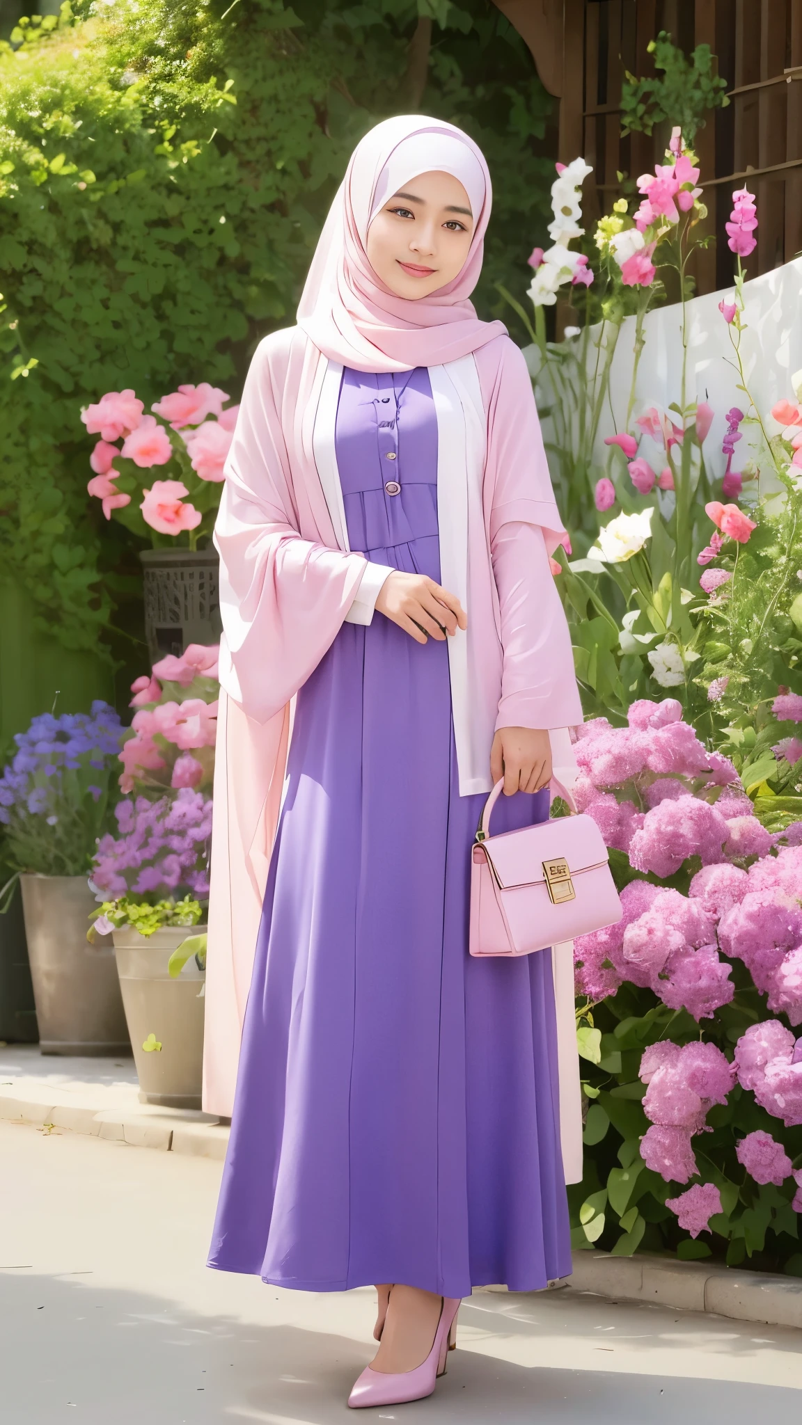 Asian man, masculine face features, detailed face features, soft smile, serene expression, perfect hijab, no hair seen