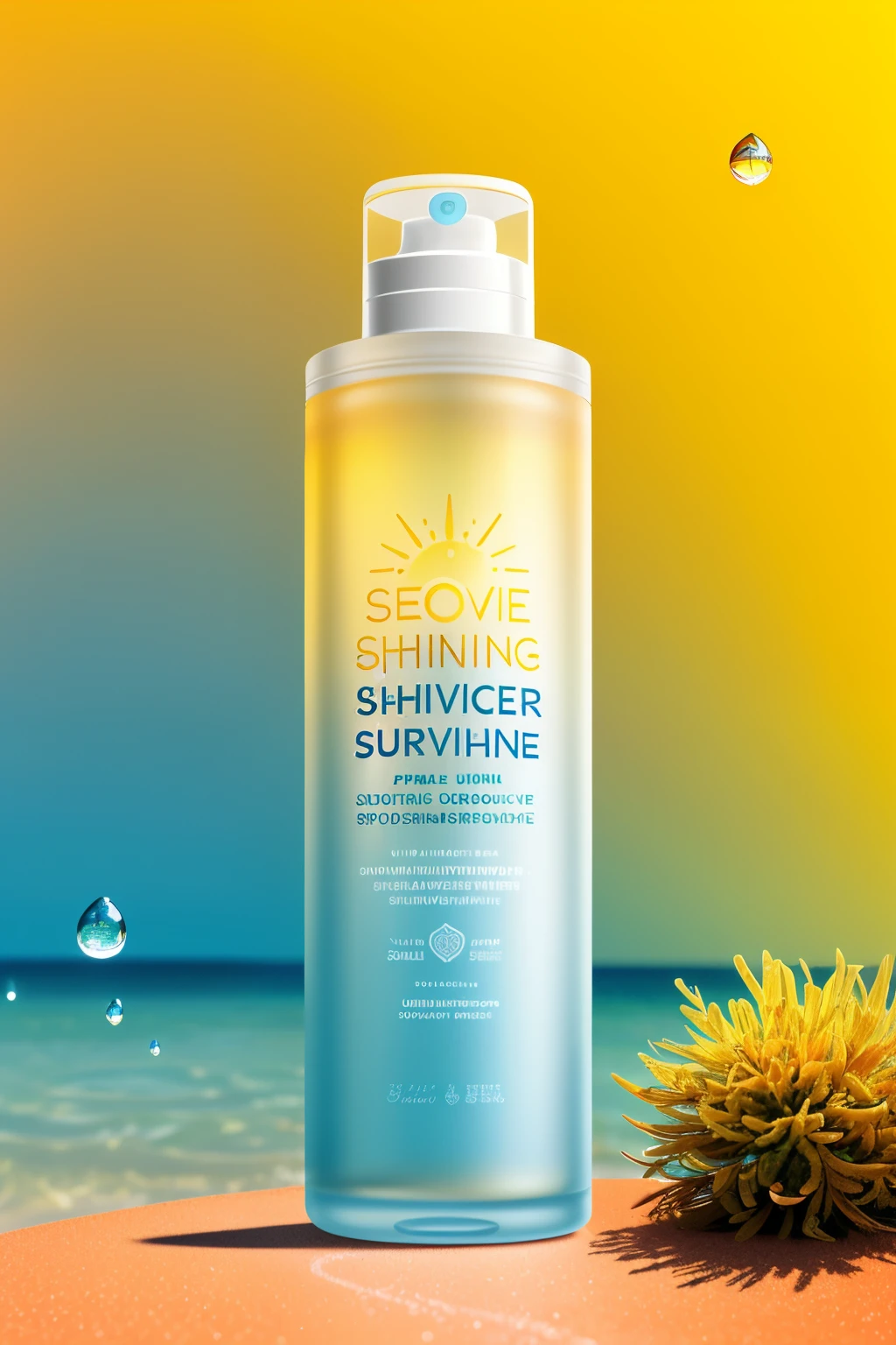 Picture Prompt: A captivating illustration of a sunscreen bottle with the brand name [STH], showcasing full-spectrum protection. The sunscreen bottle is elegantly designed, radiating a soothing aura. The label on the bottle highlights the words "Full-spectrum protection," emphasizing its unique selling proposition. The sunscreen is depicted as a transparent liquid with golden flecks, symbolizing the shielding effect against UVA, UVB, visible light, and infrared rays. The illustration showcases intricate details, from the droplets forming on the surface of the sunscreen to the subtle texture of the label. The sunscreen bottle is nestled amidst lush,