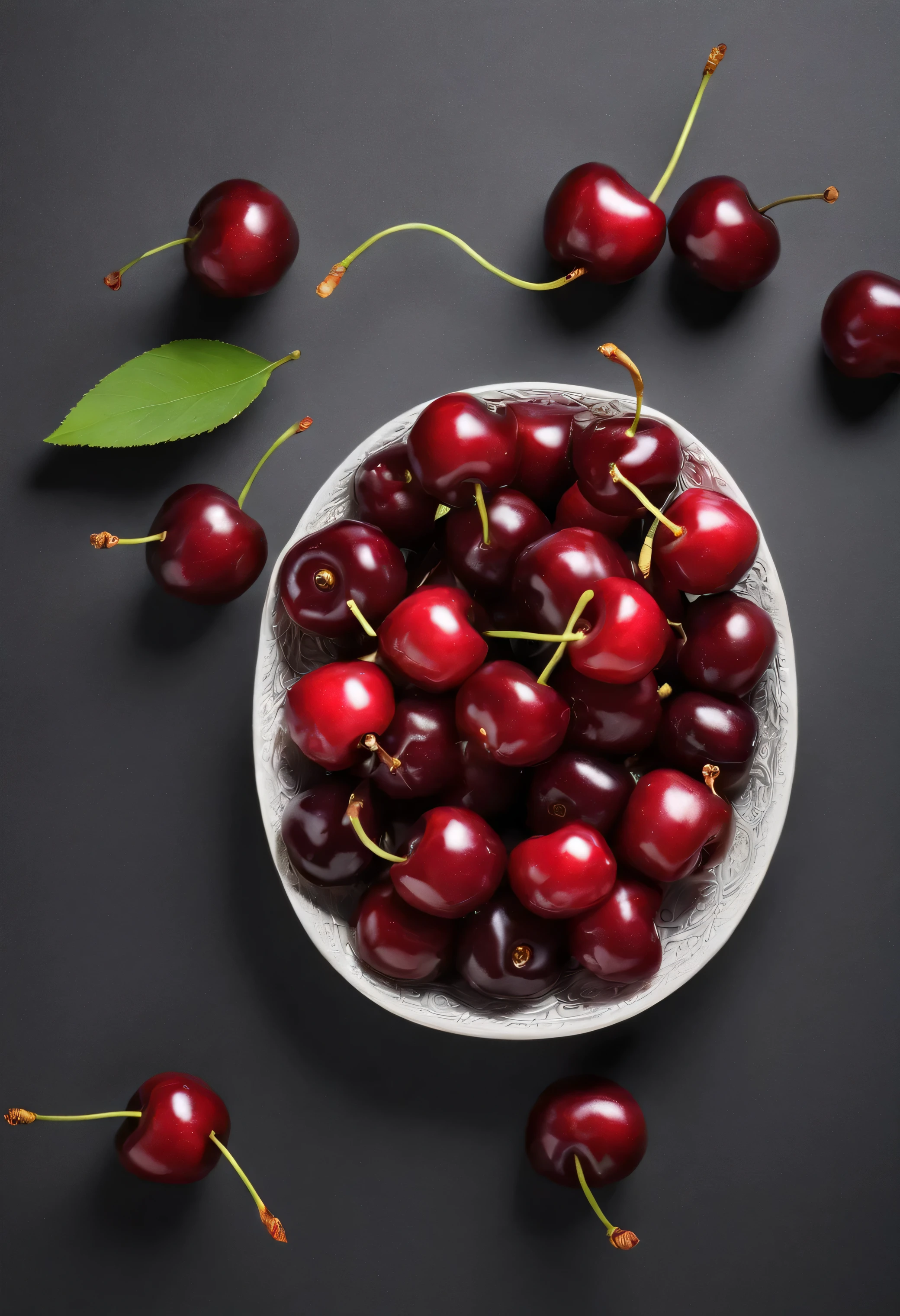 cherry, white background, magazine photo