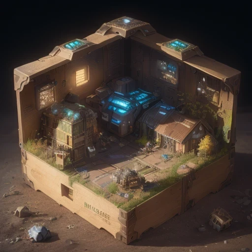 6598年Mars realistic model, (bifurcation, original photo, best quality, masterpiece:1.4),SteampunkCyberpunk6820 City,(CyberpunkMars light:1.3), Mars (related to land),(in a small nature box:1.3),Isometric, small nature, landscape on foundation,landscape,