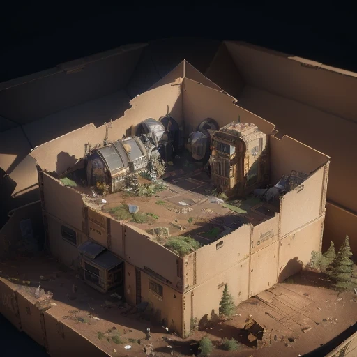 6598年Mars realistic model, (bifurcation, original photo, best quality, masterpiece:1.4),SteampunkCyberpunk6820 City,(CyberpunkMars light:1.3), Mars (related to land),(in a small nature box:1.3),Isometric, small nature, landscape on foundation,landscape,