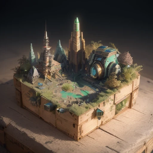 6598年Mars realistic model, (bifurcation, original photo, best quality, masterpiece:1.4),SteampunkCyberpunk6820 City,(CyberpunkMars light:1.3), Mars (related to land),(in a small nature box:1.3),Isometric, small nature, landscape on foundation,landscape,