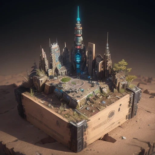 6598年Mars realistic model, (bifurcation, original photo, best quality, masterpiece:1.4),SteampunkCyberpunk6820 City,(CyberpunkMars light:1.3), Mars (related to land),(in a small nature box:1.3),Isometric, small nature, landscape on foundation,landscape,