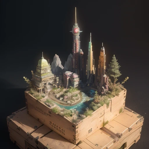 6598年Mars realistic model, (bifurcation, original photo, best quality, masterpiece:1.4),SteampunkCyberpunk6820 City,(CyberpunkMars light:1.3), Mars (related to land),(in a small nature box:1.3),Isometric, small nature, landscape on foundation,landscape,