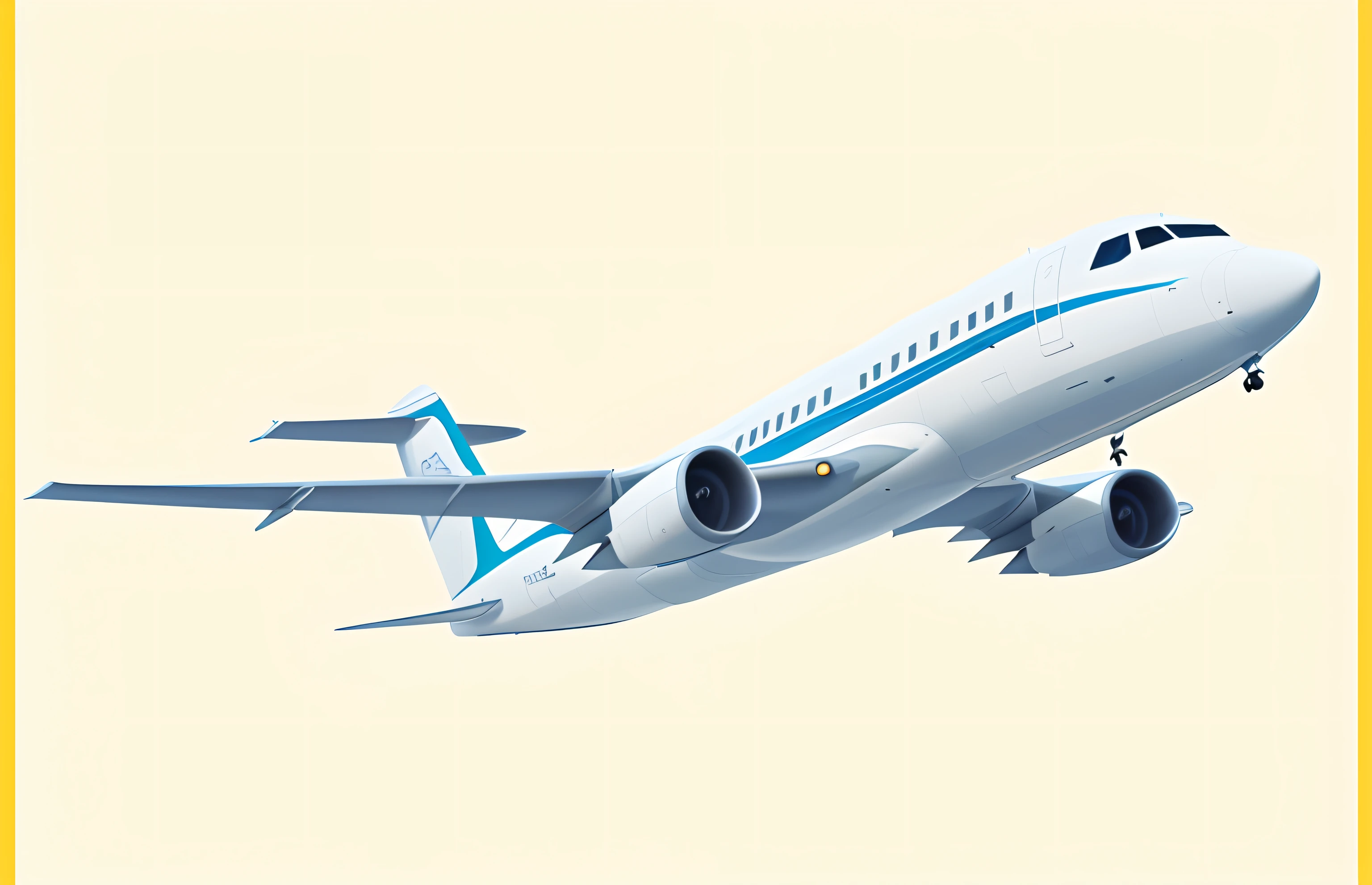 There was a huge white plane flying in the sky, flat illustration, airplane, airplane, airplane, 飞行的airplane, airplane, Fast plane, jet alone, 现实的airplane, 现实的airplane, plane, author:Robert Jacobson, rendering, another for flying, airplane in the sky, Sovietsky, A digital rendering, 2d, 2 days