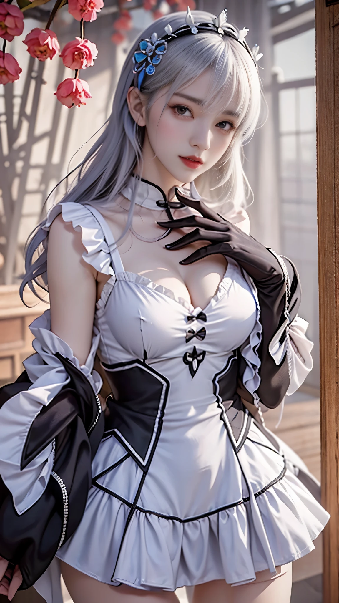 masterpiece,best quality,high质量,high清晰度,high质量的纹理,high质量的阴影,high细节,beautiful details,fine details,Extremely detailed CG,Detailed texture,lifelike的面部表现,lifelike的,rich and colorful,exquisite,sharp focus,(intricate detailake up,PureErosFace_V1:0.5),(细节美exquisite脸,(细节美exquisite眼睛),Perfect比例的脸,highDetails of the skin,Details of the skin,Four fingers and one thumb in optimal proportions,emaciated:1.3),1 girl,,high,(Smooth abs:1.55),pretty,Perfect,high,((bare shoulders)), ((The skirt is short)), (long legs),(straight legs),(thin waist),((White skin)),White skin,((White skin)),(emma watson),Big breasts,((Caucasian)),light blonde hair,Stand with legs apart,looking at the audience,whole body,Portrait of cute blonde girl,((Cherry tree)), ((站在Cherry tree下,Look into the distance)),bloom,orange mist,sports,Wisps of hair,lifelike,high品质渲染,amazing art,high品质,film texture,Fujifilm XT3,dream