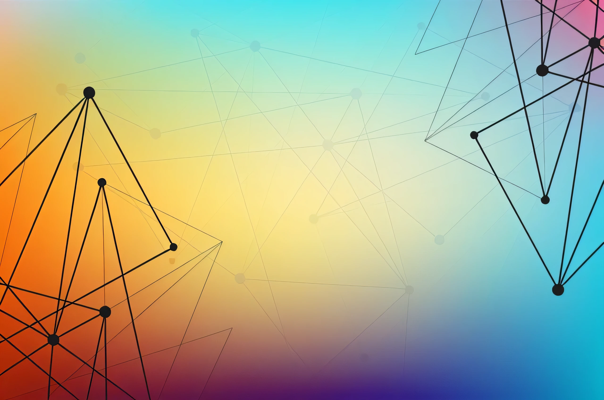 there are many lines and dots on a colorful background, geometric shapes background, in simple background, minimal background, solid color background intricate, on simple background, triangles in background, amazing contrasting background, minimalist background, simple background, abstract tech, angular background elements, with gradients, flashy modern background, many colors in the background, stylized thin lines