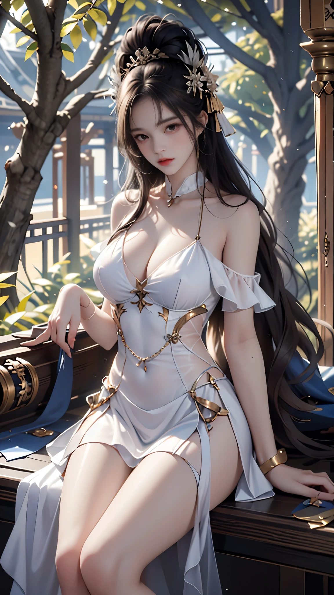 iridescence, masterpiece，best quality，high质量，high清晰度，high质量的纹理，high质量的阴影，high细节，beautiful details，fine details，Extremely detailed CG，Detailed texture，lifelike的面部表现，lifelike的，rich and colorful，exquisite，sharp focus，(intricate detailake up，PureErosFace_V1:0.5)，(细节美exquisite脸，(细节美exquisite眼睛)，Perfect比例的脸，highDetails of the skin，Details of the skin，Four fingers and one thumb in optimal proportions，emaciated:1.3)，1 girl，，high，(Smooth abs:1.55)，pretty，Perfect，high，((bare shoulders)), ((The skirt is short)), (long legs)，(straight legs)，(thin waist)，((White skin))，White skin，((White skin))，(emma watson)，Big breasts，((Caucasian))，light blonde hair，Stand with legs apart，looking at the audience，whole body，Portrait of cute blonde girl，((Cherry tree)), ((站在Cherry tree下,Look into the distance))，bloom，orange mist，sports，Wisps of hair，lifelike，high品质渲染，amazing art，high品质，film texture，Fujifilm XT3，dream