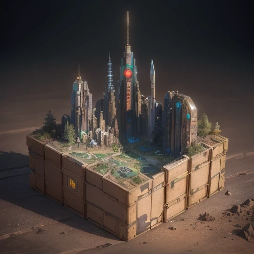 6598年Mars realistic model, (bifurcation, original photo, best quality, masterpiece:1.4),SteampunkCyberpunk6820 City,(CyberpunkMars light:1.3), Mars (related to land),(in a small nature box:1.3),Isometric, small nature, landscape on foundation,landscape,