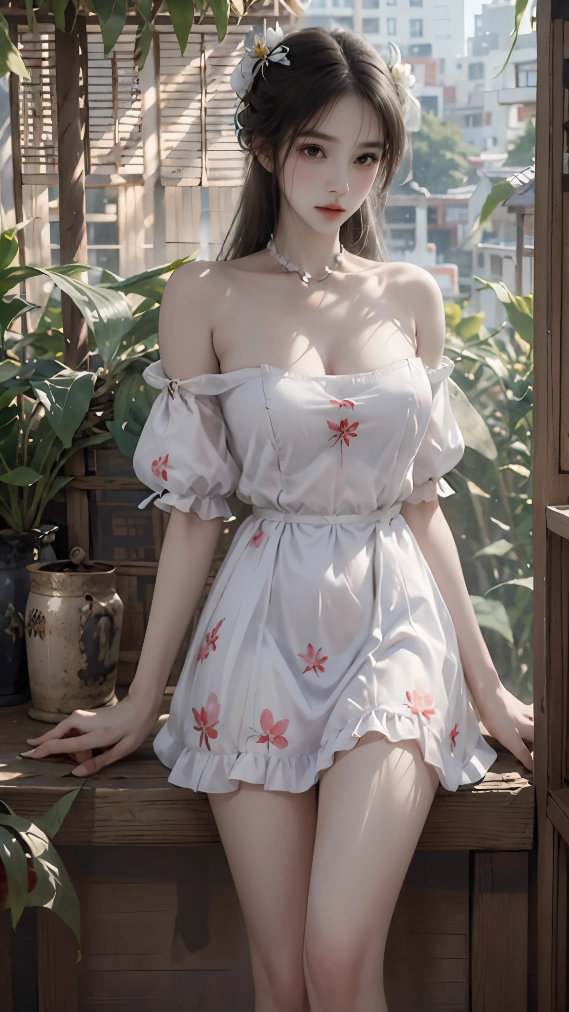 wearing puff_dress, masterpiece，best quality，high质量，high清晰度，high质量的纹理，high质量的阴影，high细节，beautiful details，fine details，Extremely detailed CG，Detailed texture，lifelike的面部表现，lifelike的，rich and colorful，exquisite，sharp focus，(intricate detailake up，PureErosFace_V1:0.5)，(细节美exquisite脸，(细节美exquisite眼睛)，Perfect比例的脸，highDetails of the skin，Details of the skin，Four fingers and one thumb in optimal proportions，emaciated:1.3)，1 girl，17 years old，high，(Smooth abs:1.55)，pretty，Perfect，high，((bare shoulders)), ((The skirt is short)), (long legs)，(straight legs)，(thin waist)，((White skin))，White skin，((White skin))，(emma watson)，Big breasts，((Caucasian))，light blonde hair，Stand with legs apart，looking at the audience，whole body，Portrait of cute blonde girl，((Cherry tree)), ((站在Cherry tree下,Look into the distance))，bloom，orange mist，sports，Wisps of hair，lifelike，high品质渲染，amazing art，high品质，film texture，Fujifilm XT3，dream