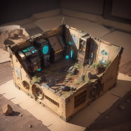 6598年Mars realistic model, (bifurcation, original photo, best quality, masterpiece:1.4),SteampunkCyberpunk6820 City,(CyberpunkMars light:1.3), Mars (related to land),(in a small nature box:1.3),Isometric, small nature, landscape on foundation,landscape,