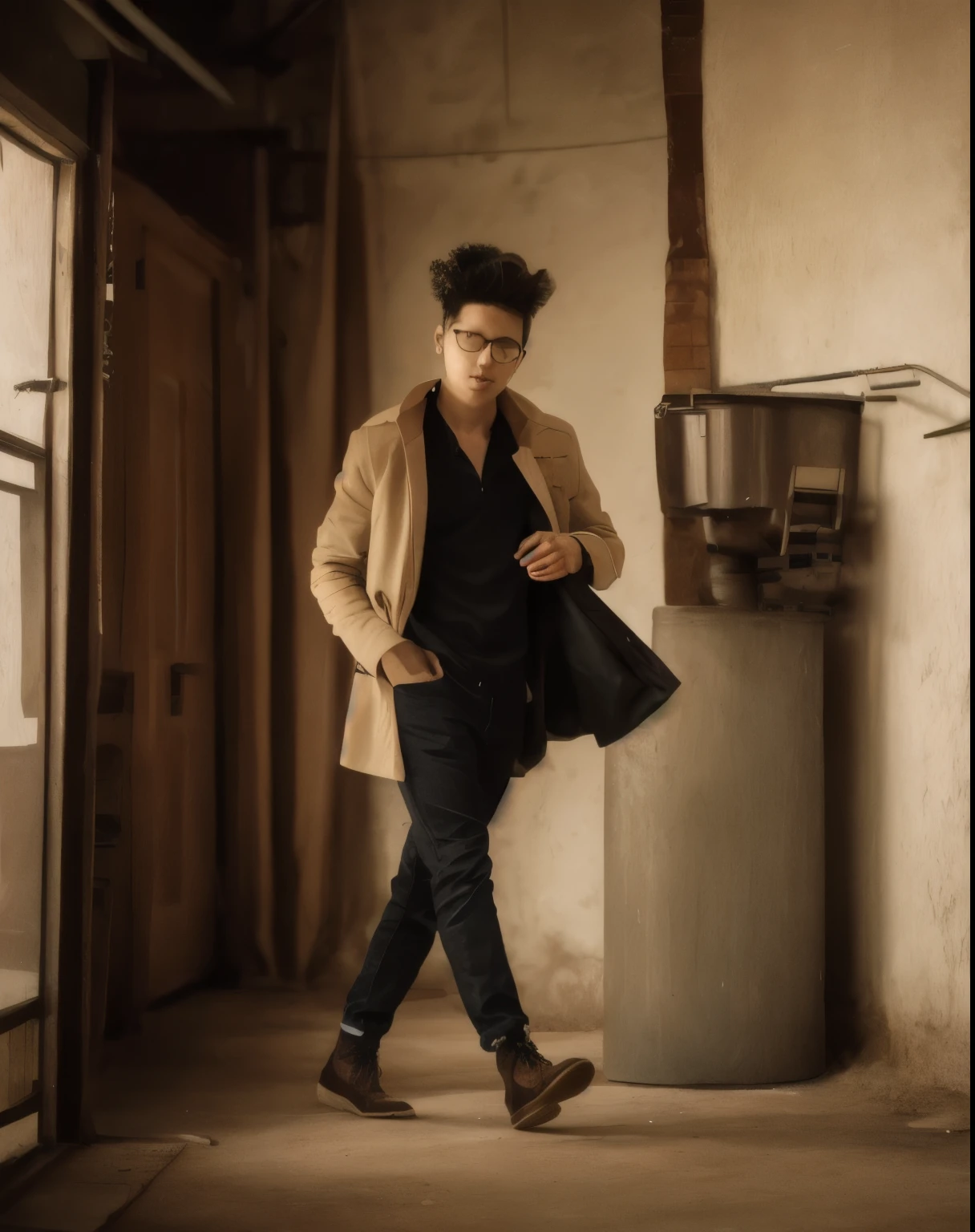 Teenage thin boy, ((best quality)), ((masterpiece)), (detailed), perfect face, background and lightings 