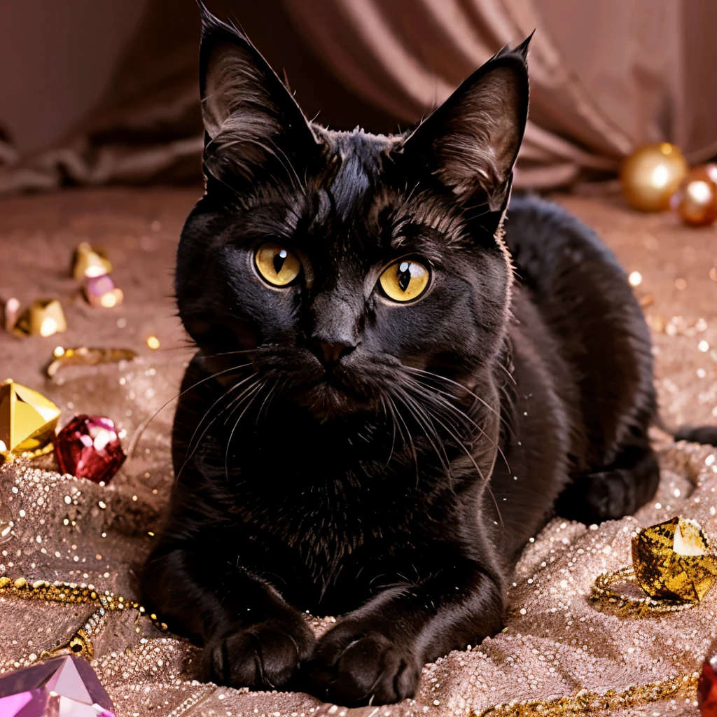 Cat in gems, all shiny