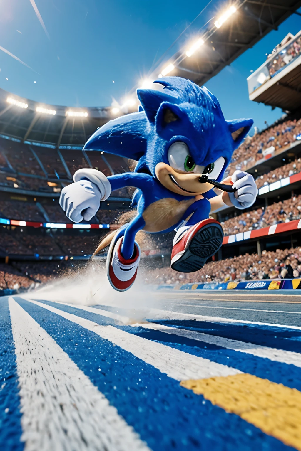 sonic the hedgehog running fast