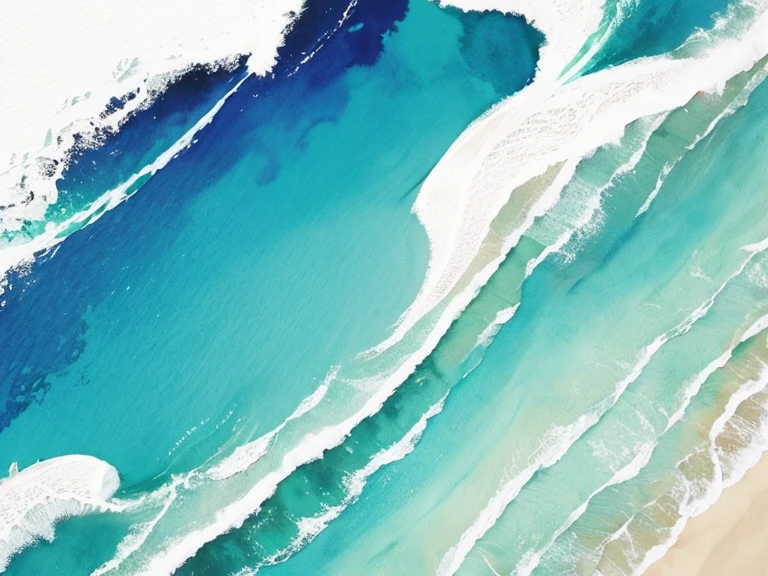 watercolor sea painting on white background、watercolor painting、
Corporate template creation illustration、flame、corporate logo、Logo Creation、no text Missing characters、Leave a space between the characters、no text、corporate name modern、simple、professional summer image、light blue and emerald green、Pale green、bright、daytime、
Bottom right and top left placement、leave a blank space in the middle、Background gradient