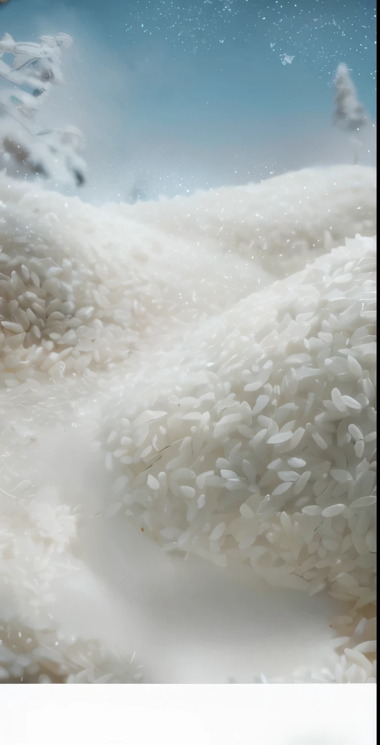 there is a close up of a pile of rice on a plate, rice, balls of rice, rice paper texture, Another close-up of Iwakura, Another close-up of Iwakura, Close-up of Ren Iwakura, 3 4 5 3 1, Super detailed pictures, Heavy grain and high quality, Lots of white cotton, Super detailed images, close-up photo