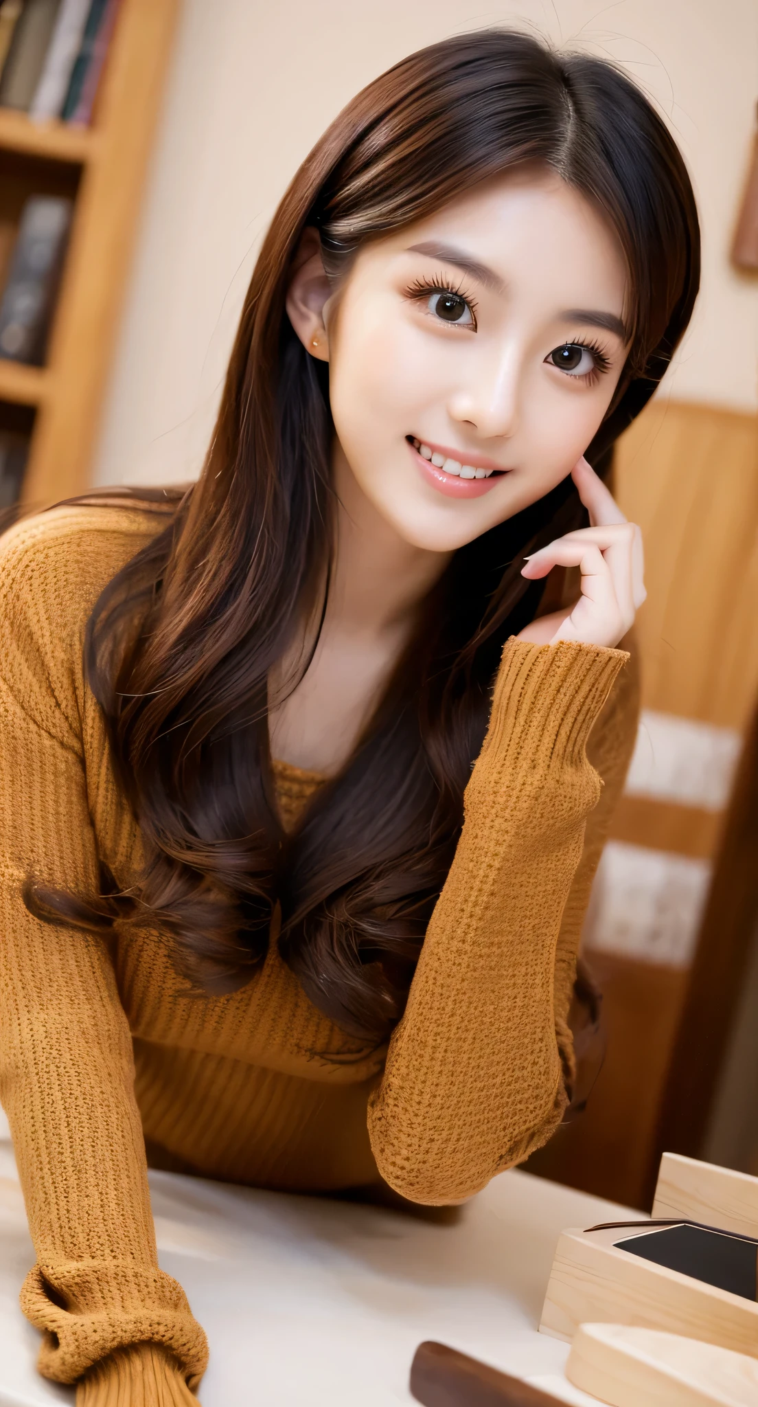 [masterpiece] table top, highest quality, shape, Highly detailed and finely crafted, High resolution 8K wallpaper, Japanese style,
Dynamic and beautiful form, Sharp features, Full body image of a 20 year old girl wearing autumn clothes, oozing sex appeal,
Wavy hair flows softly around the face, cute expression, natural color lip, bold, Sexy pose with a seductive smile,
Harajuku fashion aesthetics, exuding confidence and charm, [masterpiece]