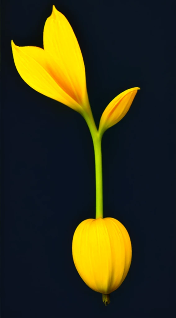 High quality illustration of a golden tulip on dark background