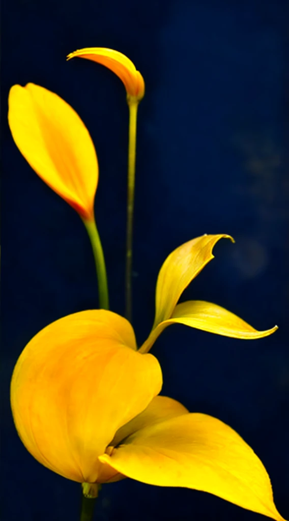 High quality illustration of a golden tulip on dark background
