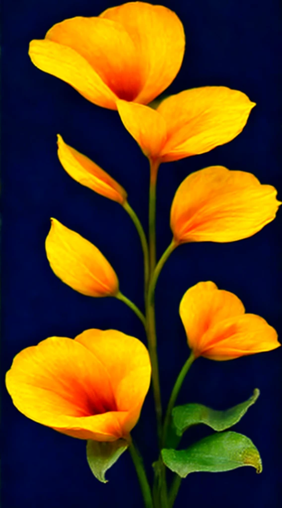 High quality illustration of a golden tulip on dark background