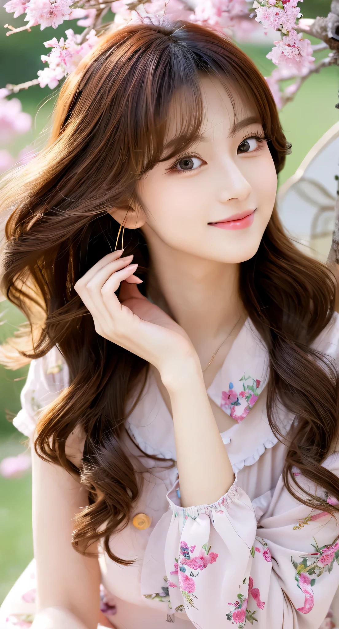 [masterpiece] table top, highest quality, shape, Highly detailed and finely crafted, High resolution 8K wallpaper, Japanese style,
Dynamic and beautiful form, Sharp features, Full body image of a 20 year old girl wearing spring clothes, oozing sex appeal,
Wavy hair flows softly around the face, cute expression, natural color lip, bold, Sexy pose with a seductive smile,
Harajuku fashion aesthetics, exuding confidence and charm, [masterpiece]