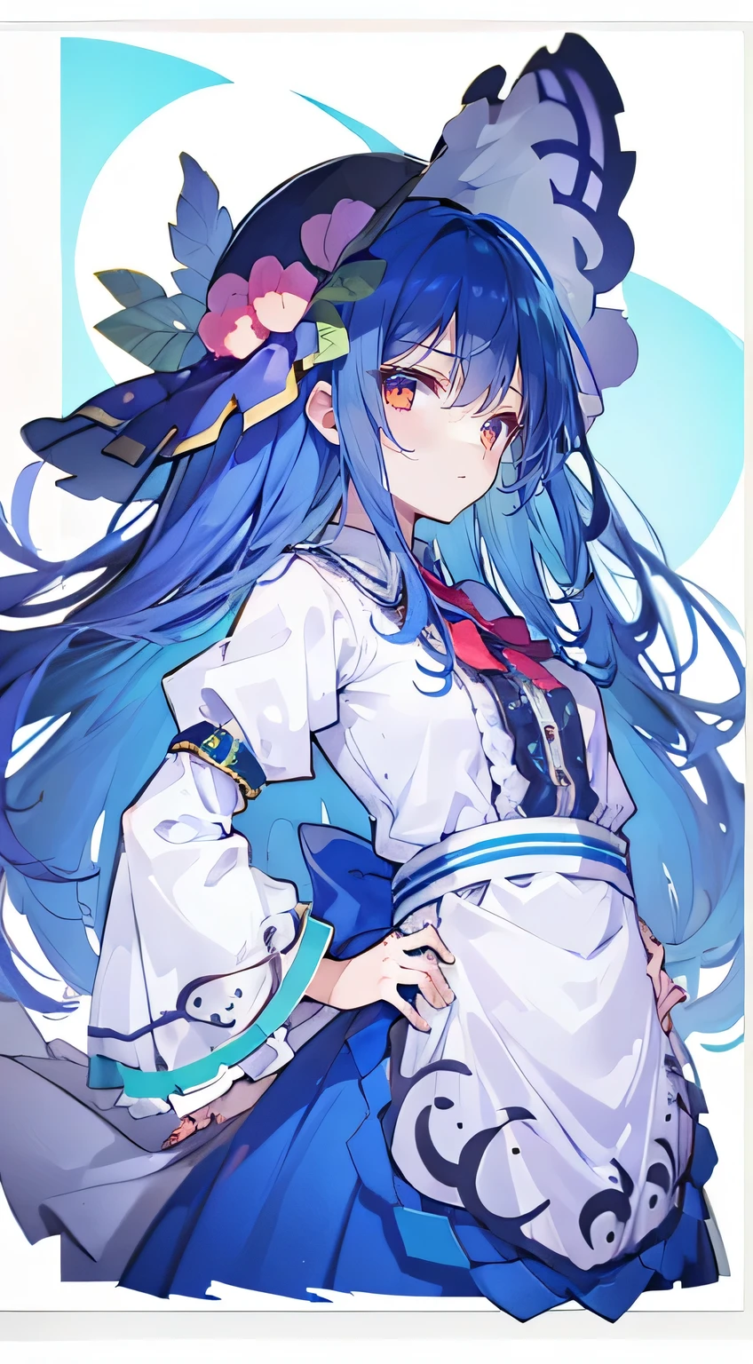 (masterpiece),best quality, expressive eyes, perfect face, 1girl,
, H cup, Good breasts, Puhands on your waist,Fair, Gorgeous,japanese manga,girl,Laura,Young angels, blue hair, blue haired,tent , tent chest, tent breast, floating c,grab your waist, grab your waist, hands on hips , hands on hips,flat chest,bad milk,Nagiko Fujisaki,blue hairs,long, straight hair,long hair,