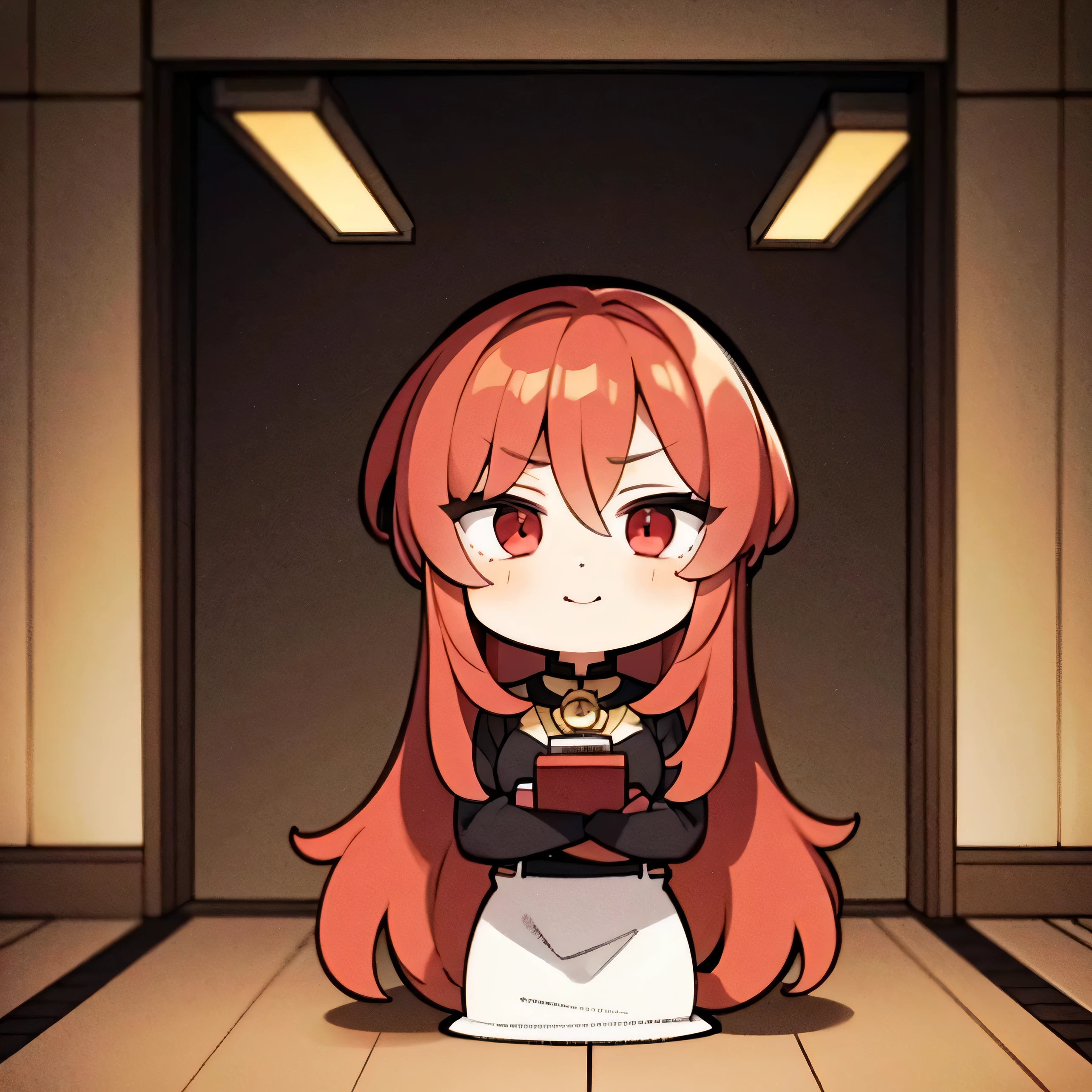 Red-haired demon with blonde highlights Cool, cute woman