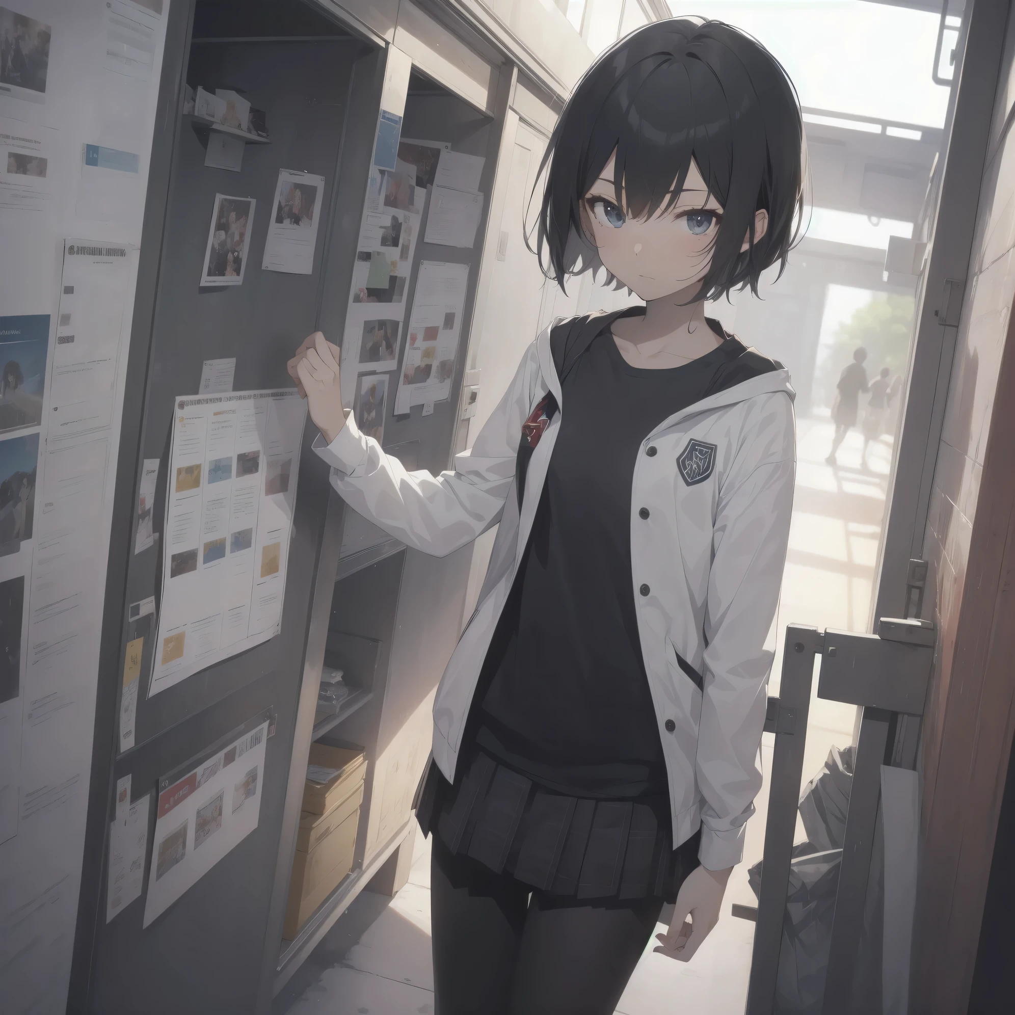 ultra-absurdres-Top quality by art God, ultra-detailed, high resolution, anime moe artstyle, best anime 8k konachan wallpaper, pixiv contest winner, perfect anatomy,break, (Please draw a girl walking sleepily to school alone. )break,1girl, (Solo,little female, 13-year-old:1.3),Full limbs, complete fingers,a junior high school student, Attractiveness of immature bodies, (very short hair), short cut, flat chest, , small butt, groin, small black eyes, beautiful detailed eyes, well-proportioned iris and pupils, expressive eyes, highres detailed hair, yawn, school_uniform, pleated skirt,(Detailed Lighting), (Detailed background), in the School commute route. break,super detailed skin, Best cinematic lighting powered by famous artist, 8k,beauty illustration,photoshop_(medium),absurdres highres,UHD,textured skin,break,((artist:core)), artist:kantoku,artist:shinkai makoto,artist:sekiya asami,artist:fujiyama,