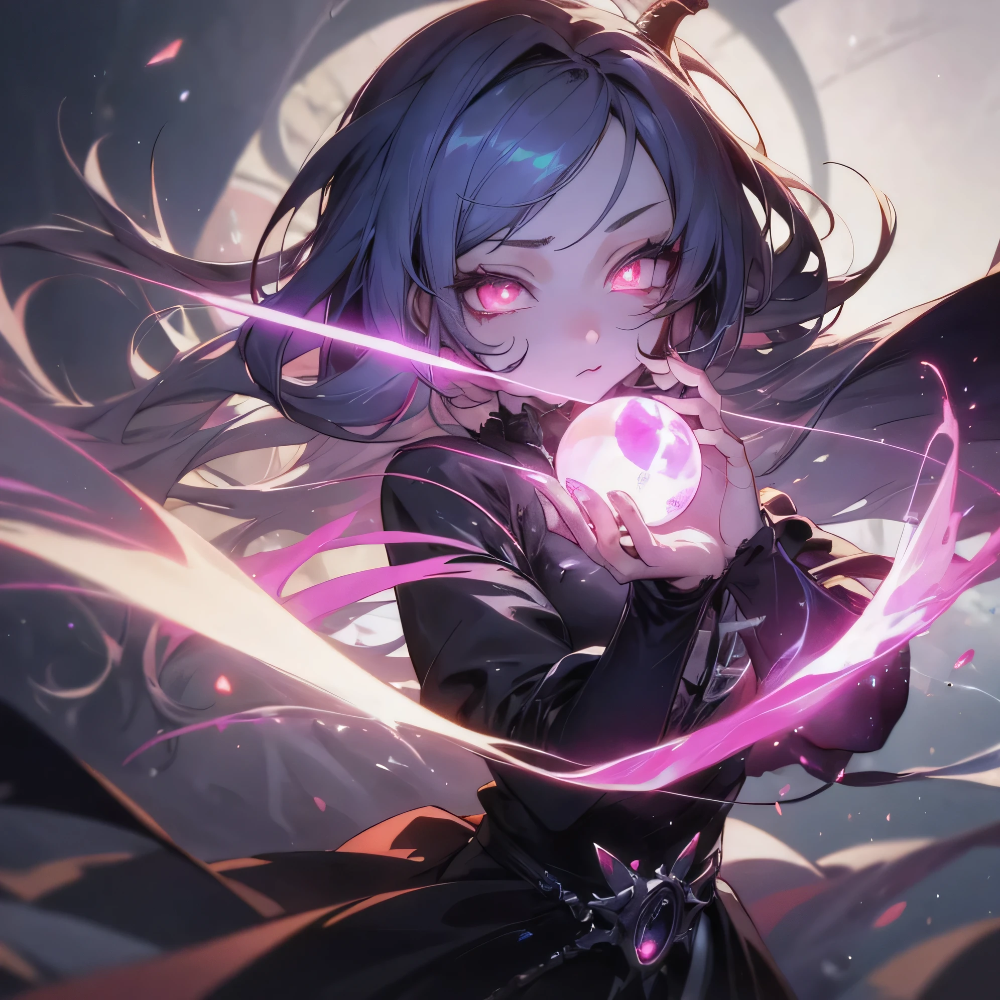 anime girl with glowing eyes holding a crystal ball, gothic maiden anime girl, anime fantasy artwork, anime epic artwork, anime art wallpaper 4 k, anime art wallpaper 4k, anime art wallpaper 8 k, best anime 4k konachan wallpaper, anime fantasy illustration, detailed anime artwork, detailed digital anime art, detailed anime art, demon anime girl