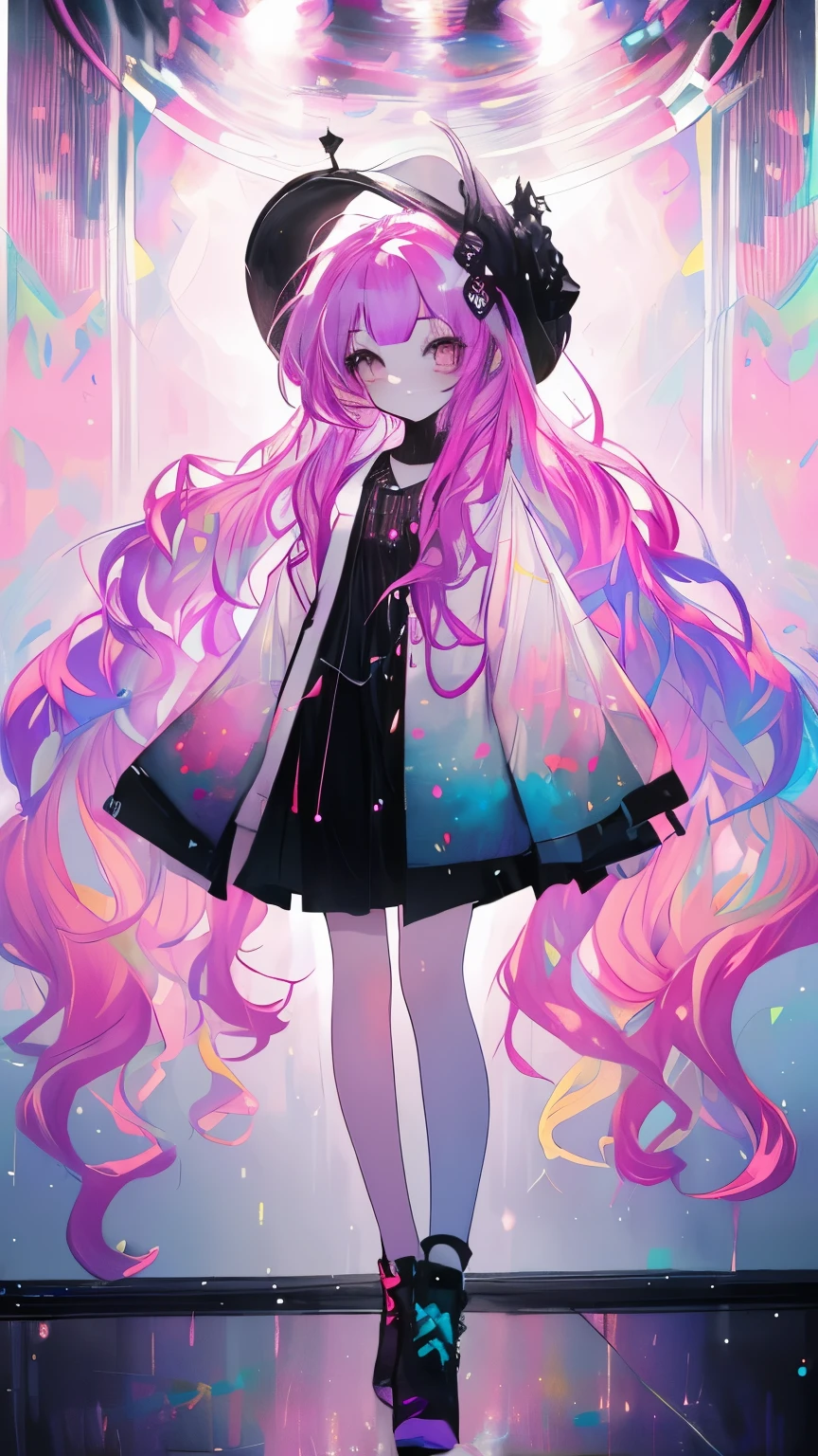 (masterpiece, ultra high resolution, highest quality:1.1), 1 girl, colorful hair,pastel colour,whole body, 1.3