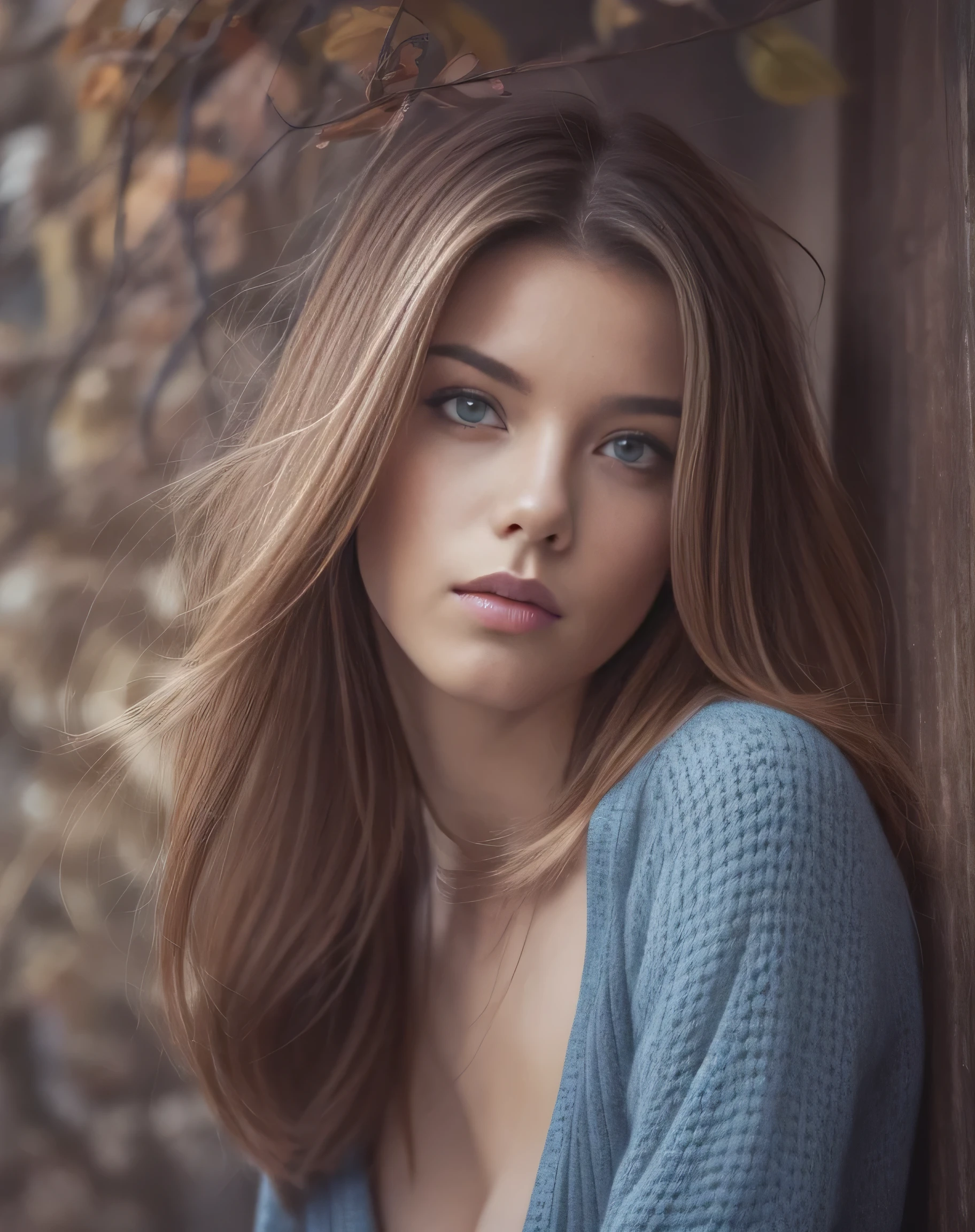 Picture of a French woman. Fit face. 22 years old, Sharp chin, photography, raw photo, masterpiece, extremely detailed photo, DSLR, photorealistic 1.4, ultra hi res, best quality, full body picture, tall, toned, busty, brown hair, shoulder length hair, pink lips, blue eyes, pale skin