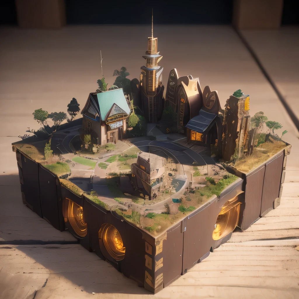 6598年Mars realistic model, (bifurcation, original photo, best quality, masterpiece:1.4),SteampunkCyberpunk6820 City,(CyberpunkMars light:1.3), Mars (related to land),(in a small nature box:1.3),Isometric, small nature, landscape on foundation,landscape,