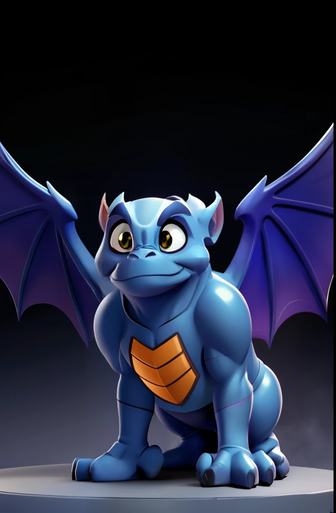 Gargoyles have wings，Disney Pixar style character, full body, full body, white background, Q version, 2d, cute