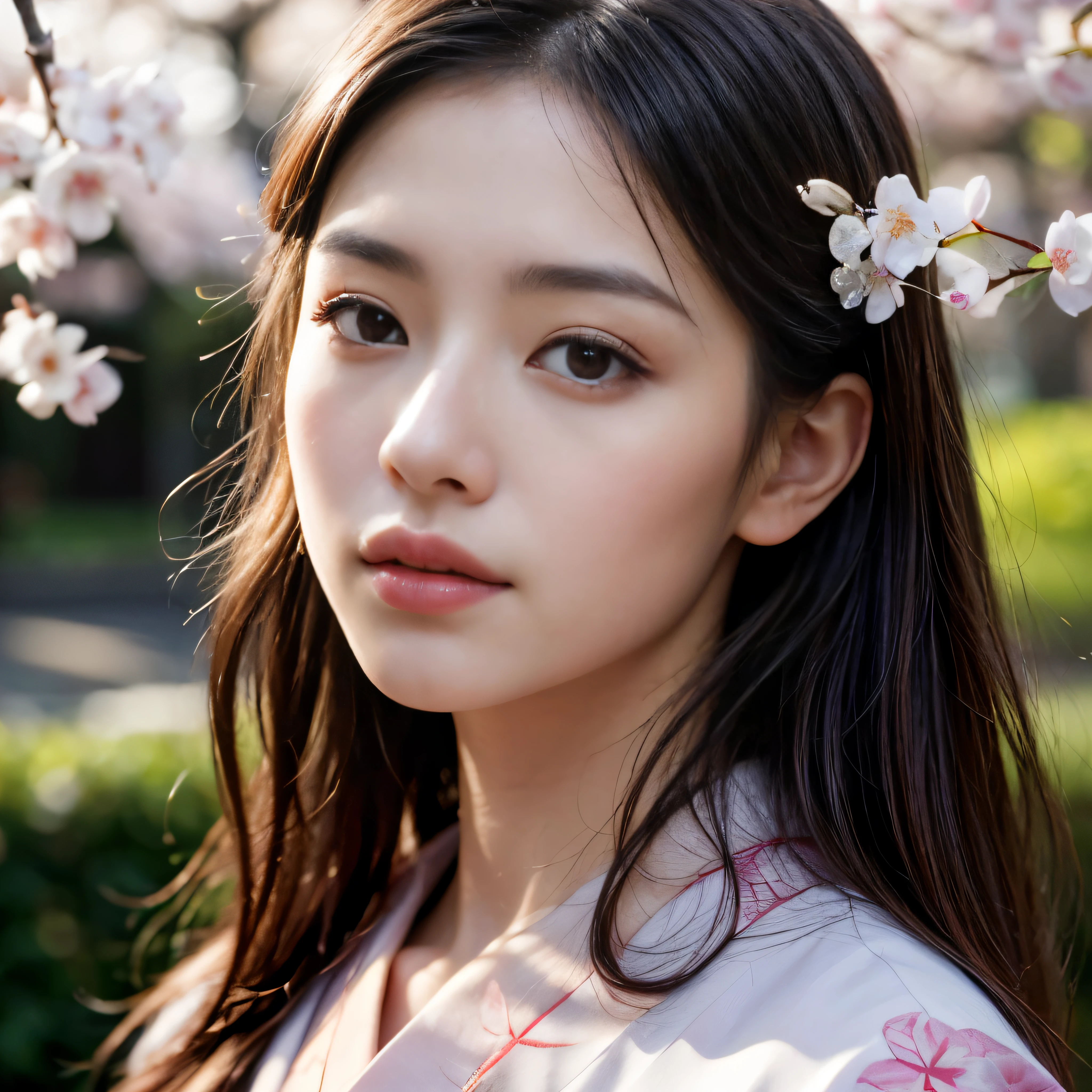 "(best quality, 4k, 8k, highres, masterpiece:1.2), ultra-detailed, (realistic, photorealistic, photo-realistic:1.37), portraits, traditional Japanese, young and beautiful Japanese woman, portrait close-up, detailed eyes and lips, elegant traditional makeup, delicate kimono, cherry blossoms in the background, serene garden, peaceful atmosphere"