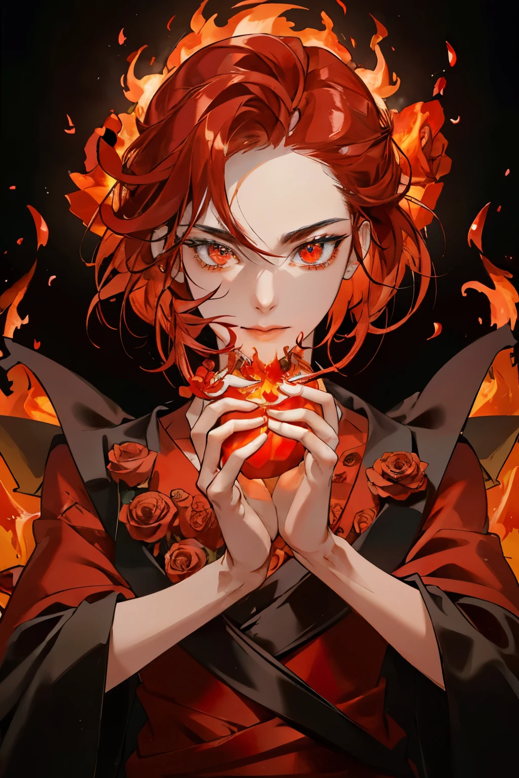 (Ultra-detailed, psychedelic color tone, hyper-realistic), Red rose fire -- S2,
(Intricately detailed petals, glowing embers of red, veins and textures visible, life-like flames with flickering edges),
A mesmerizing scene of a red rose fire -- S2,
(Detailed and complex rose petals, vibrant red hues, illuminated by the intensity of the fire, raw and intense, masterpiece worthy),
A close-up view of a red rose engulfed by flames -- S2,
(High dynamic range, vivid reds and oranges, finely detailed flames