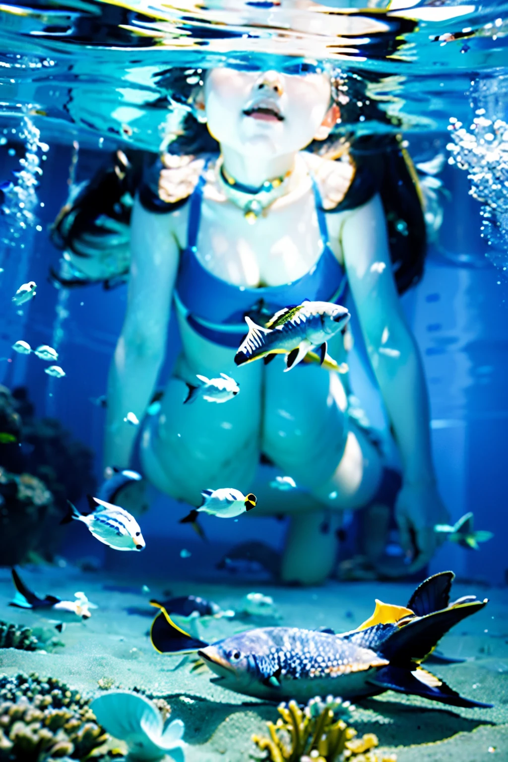 Protect the Sea World theme,Minimalism,Super cute style,flat设计,Super scene,Rich content,Beautiful underwater world,Exquisite details,flat,fantasy,fantasy主义 --ar 3:4